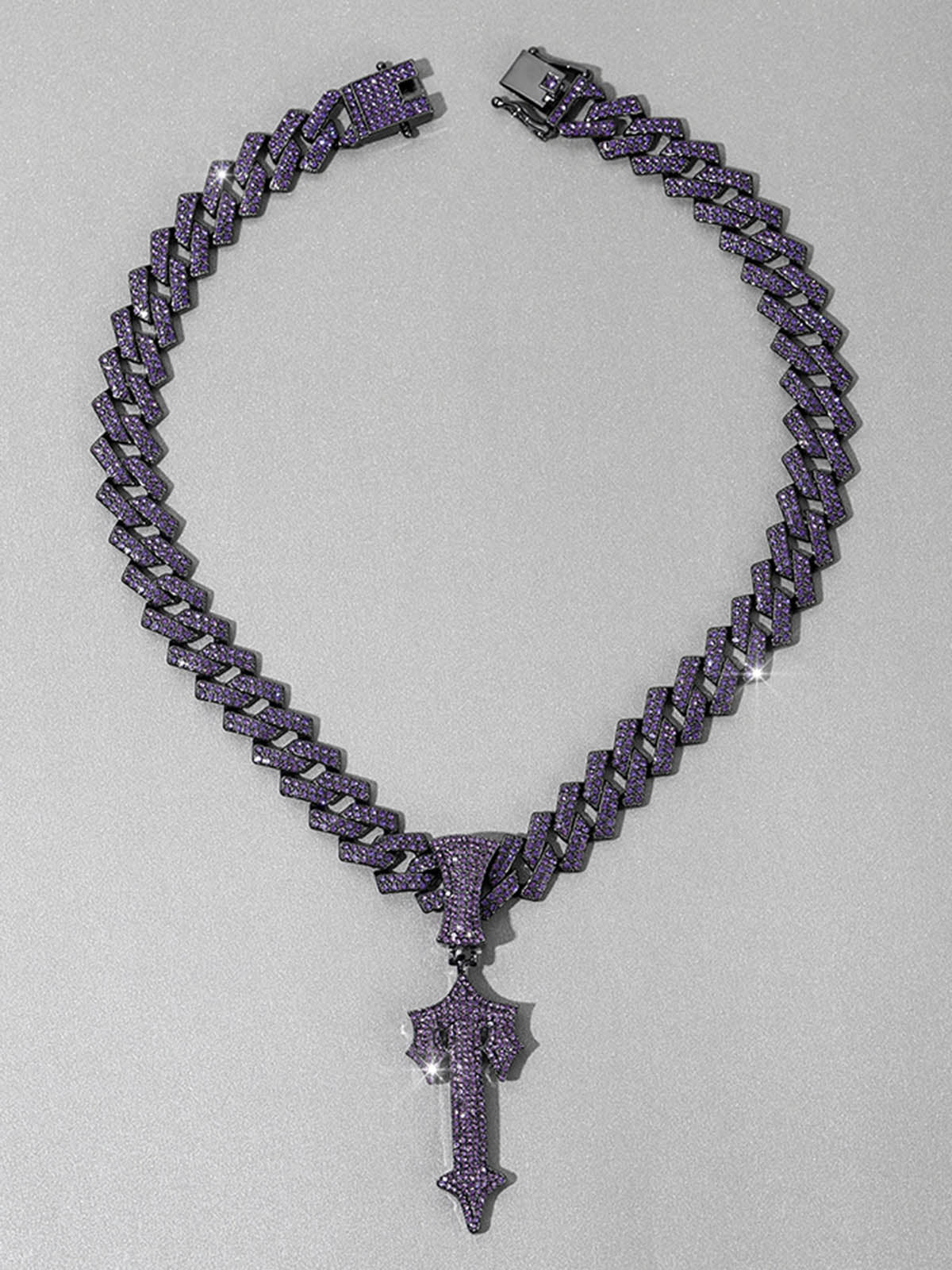 Thesupermade Purple Diamond Cuban Necklace - Image 2