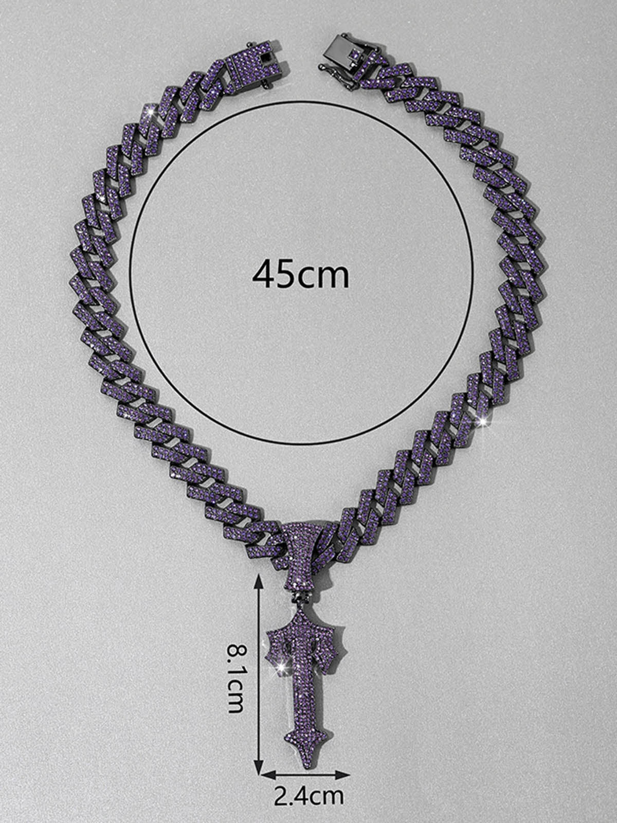 Thesupermade Purple Diamond Cuban Necklace - Image 3