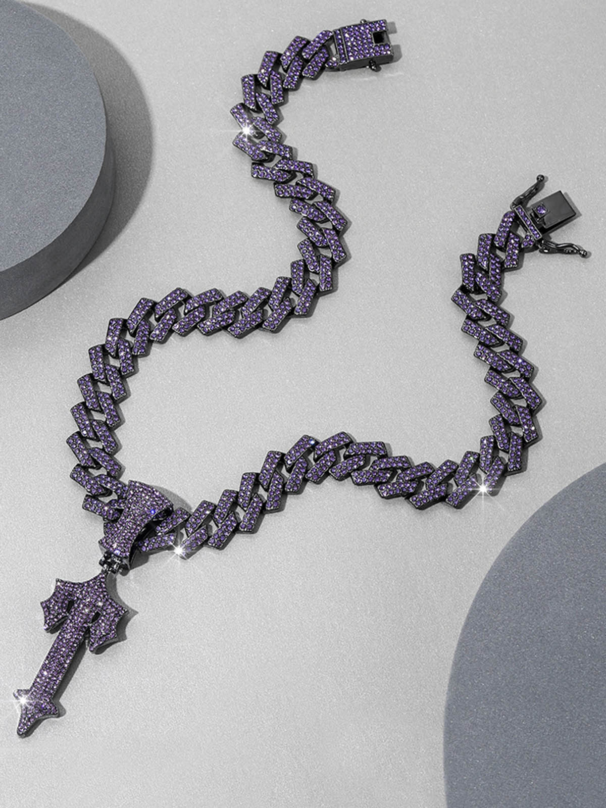 Thesupermade Purple Diamond Cuban Necklace - Image 4