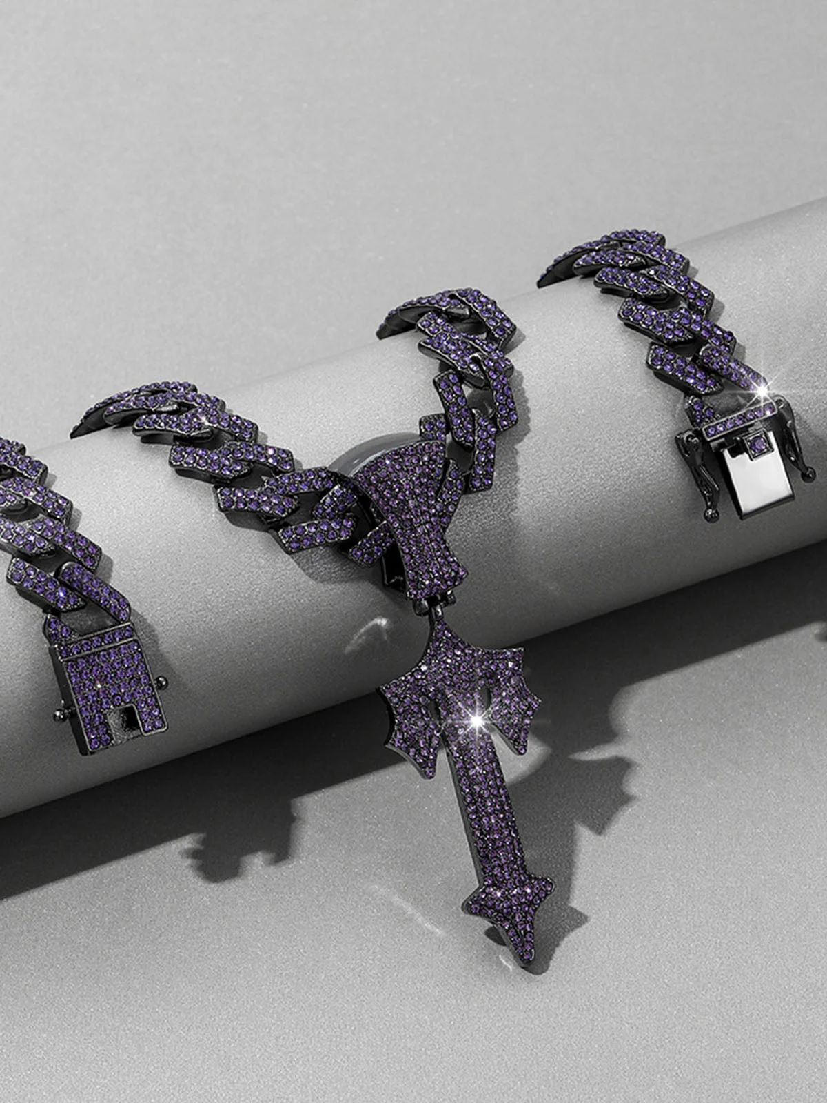 Thesupermade Purple Diamond Cuban Necklace - Image 5