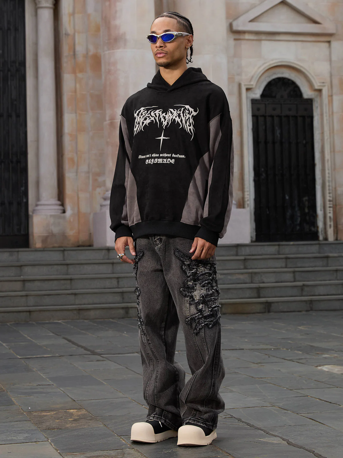Thesupermade Raw Edge Patch Straight Jeans - Image 12