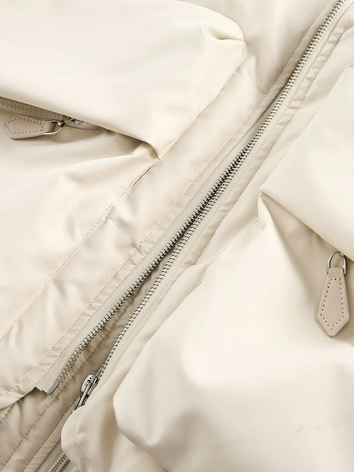 Retro Patchwork Multi Pocket Puffer Bomber Jacket - Image 11