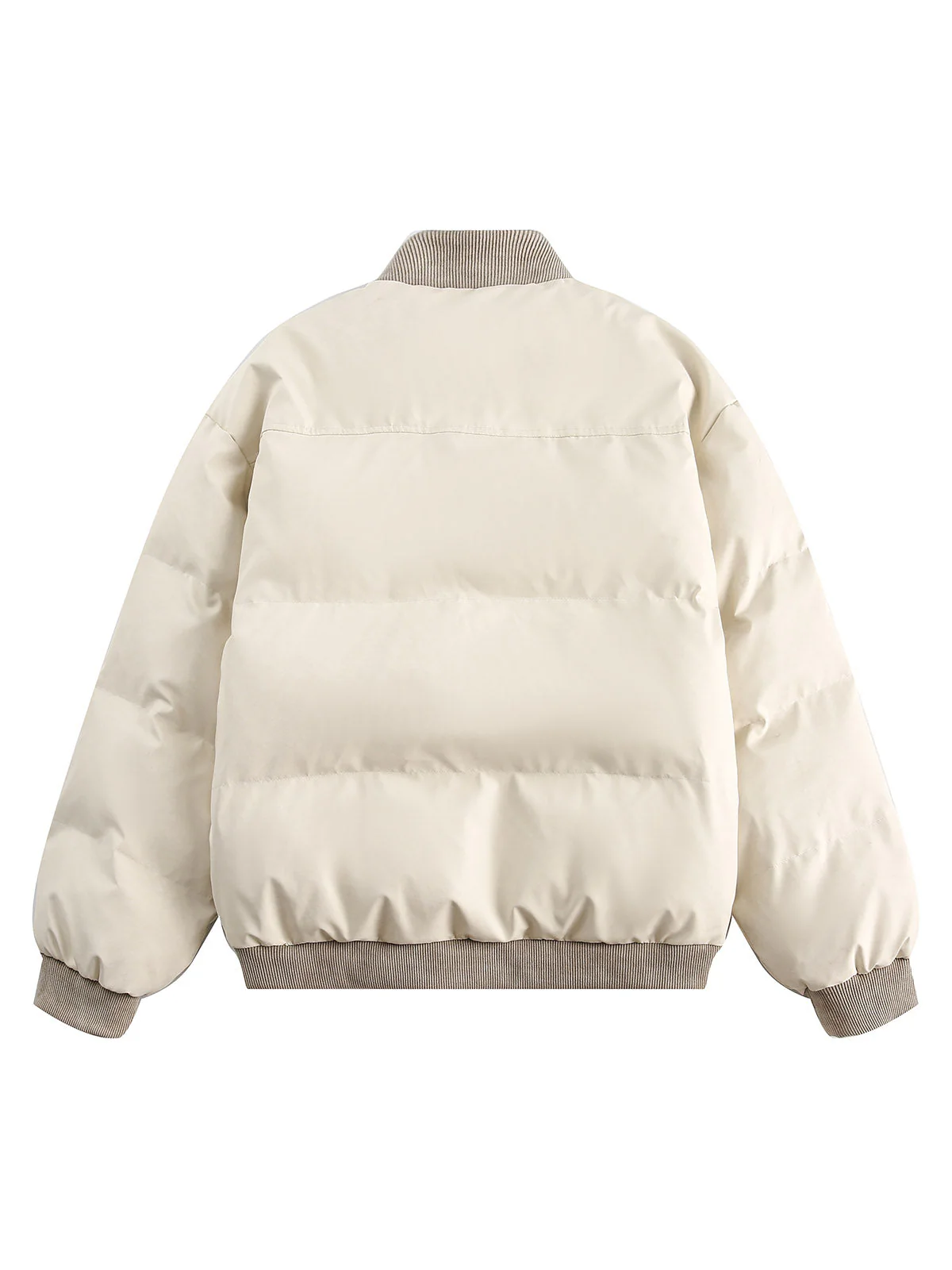 Retro Patchwork Multi Pocket Puffer Bomber Jacket - Image 8
