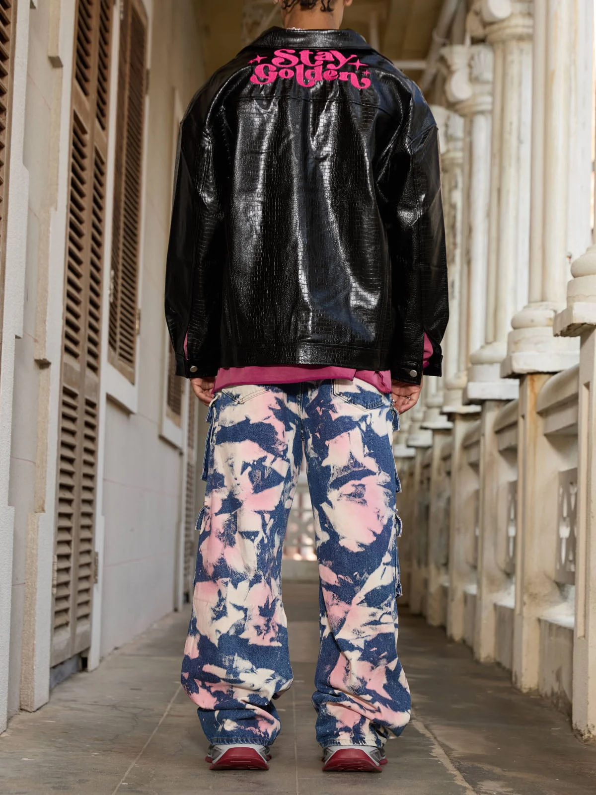 Thesupermade Star Embroidered PU Leather Jacket - 2358 - Image 3