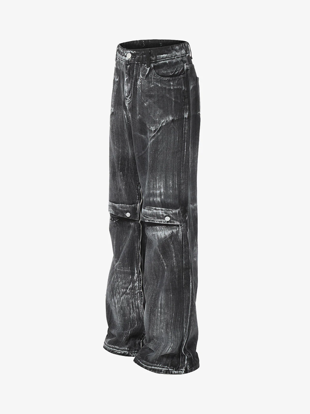 Street Batik Deconstructed Split Jeans - Image 3