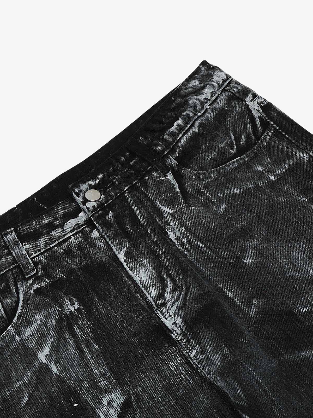 Street Batik Deconstructed Split Jeans - Image 4