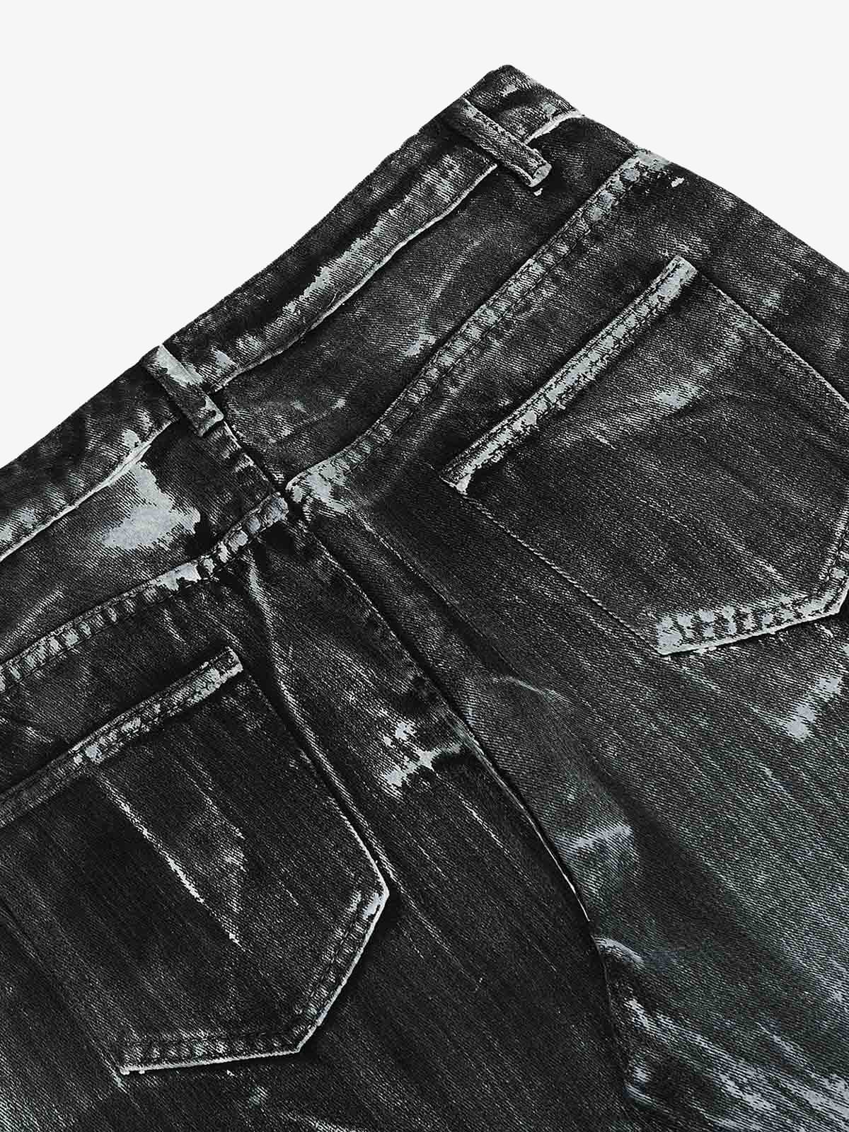 Street Batik Deconstructed Split Jeans - Image 5