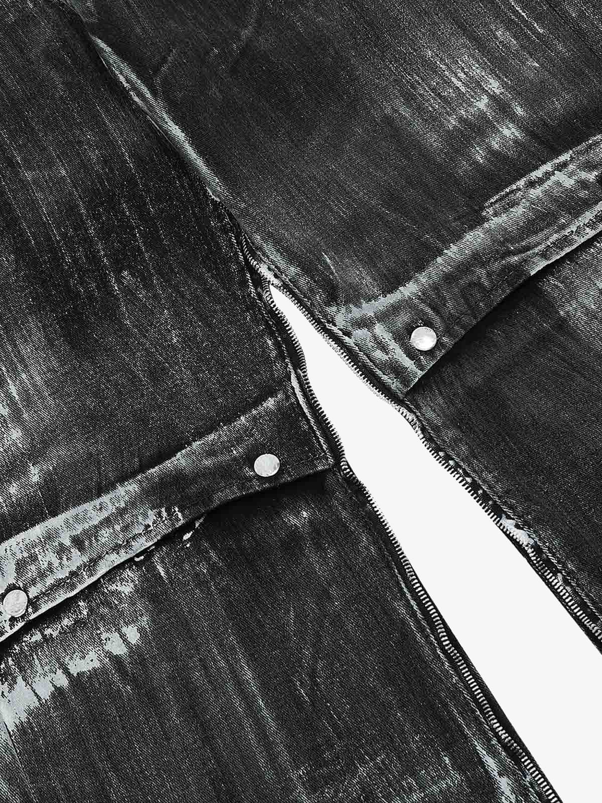 Street Batik Deconstructed Split Jeans - Image 6