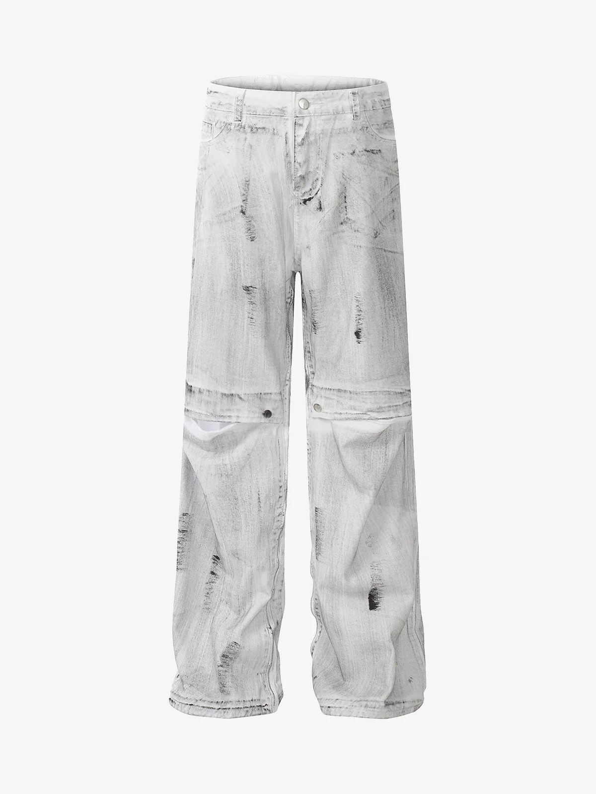 Street Batik Deconstructed Split Jeans - Image 8