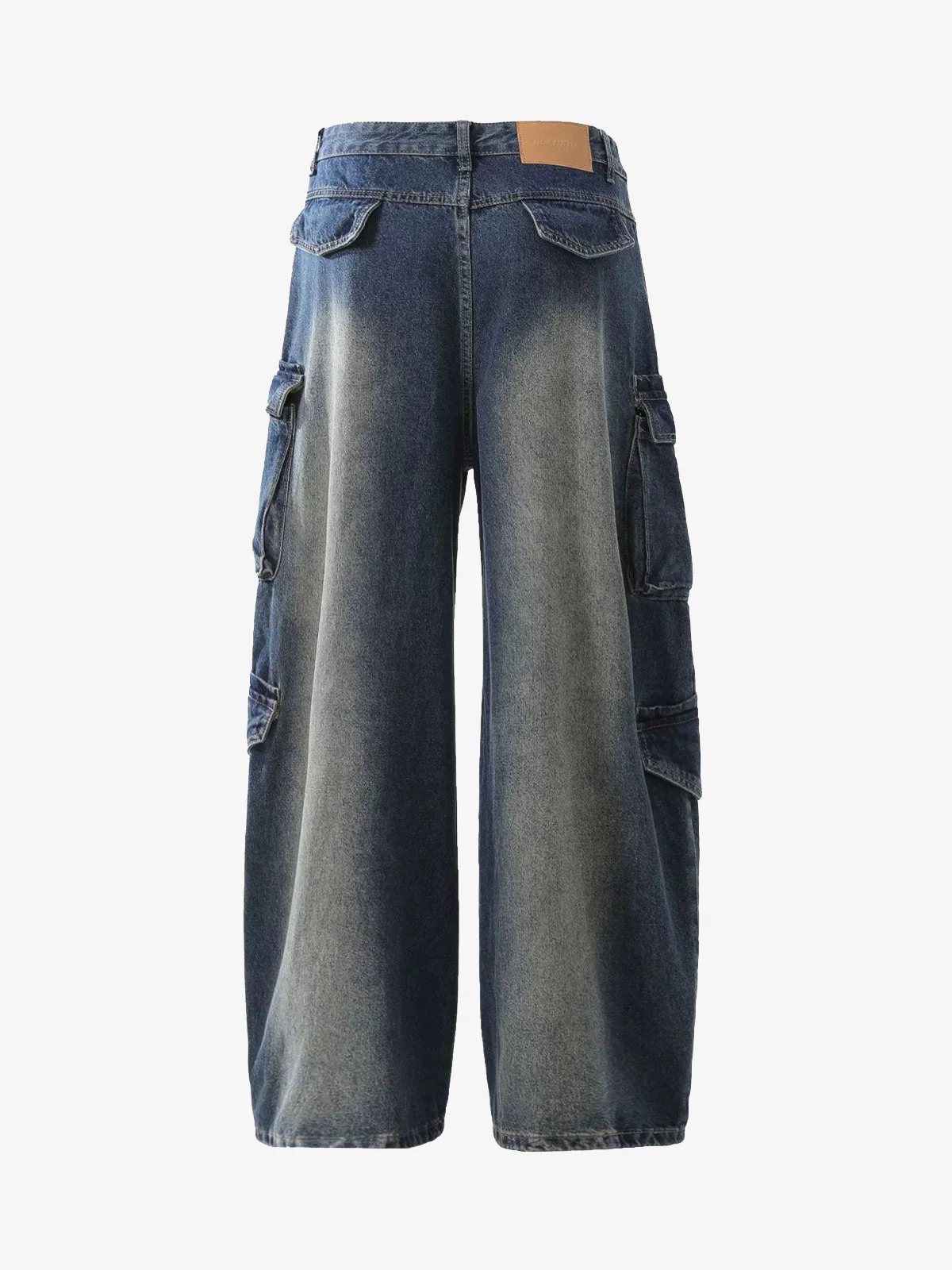 Heavy Washed Workwear Baggy Barrel Jeans - 2337 - Image 3