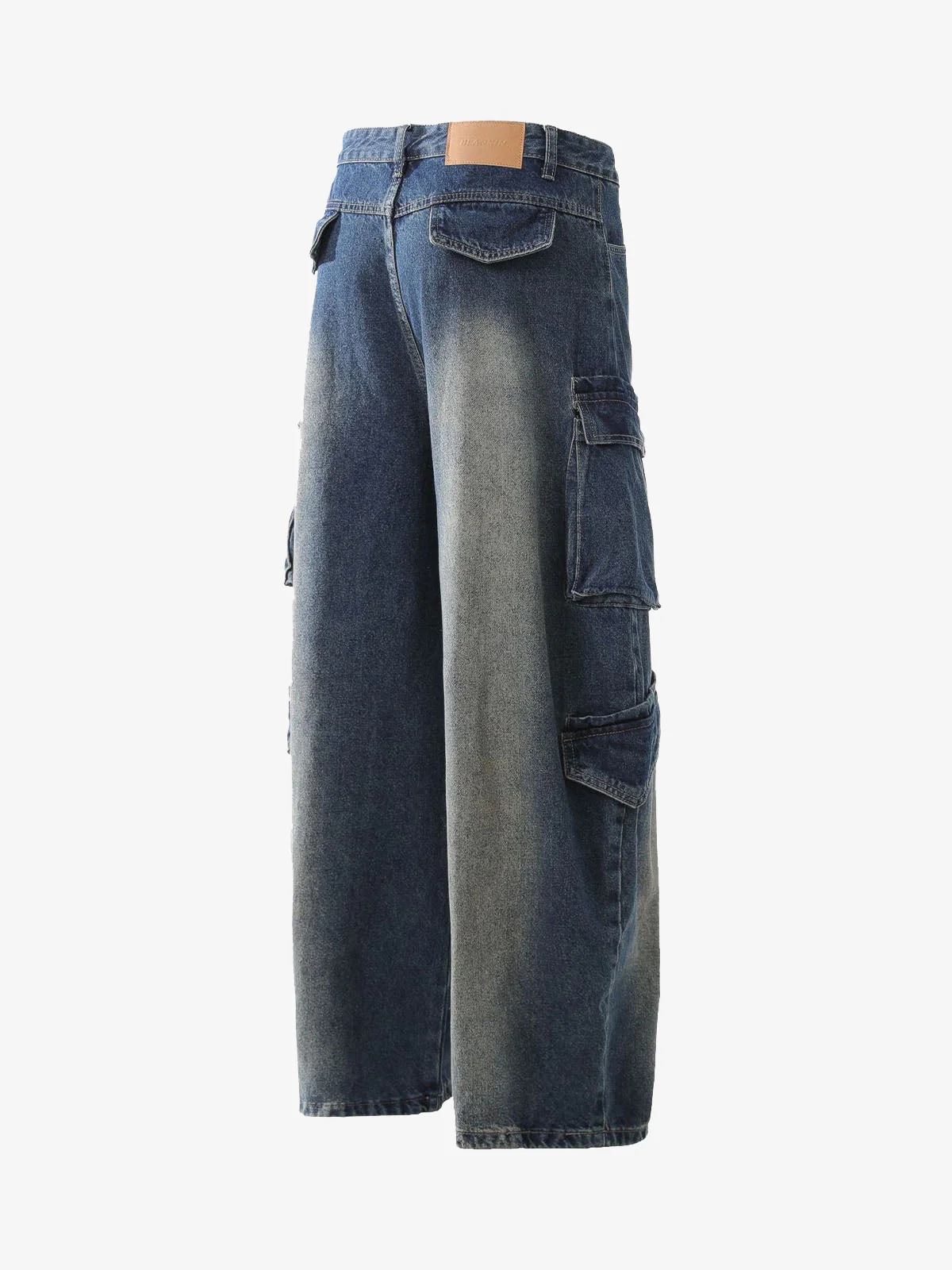 Heavy Washed Workwear Baggy Barrel Jeans - 2337 - Image 4