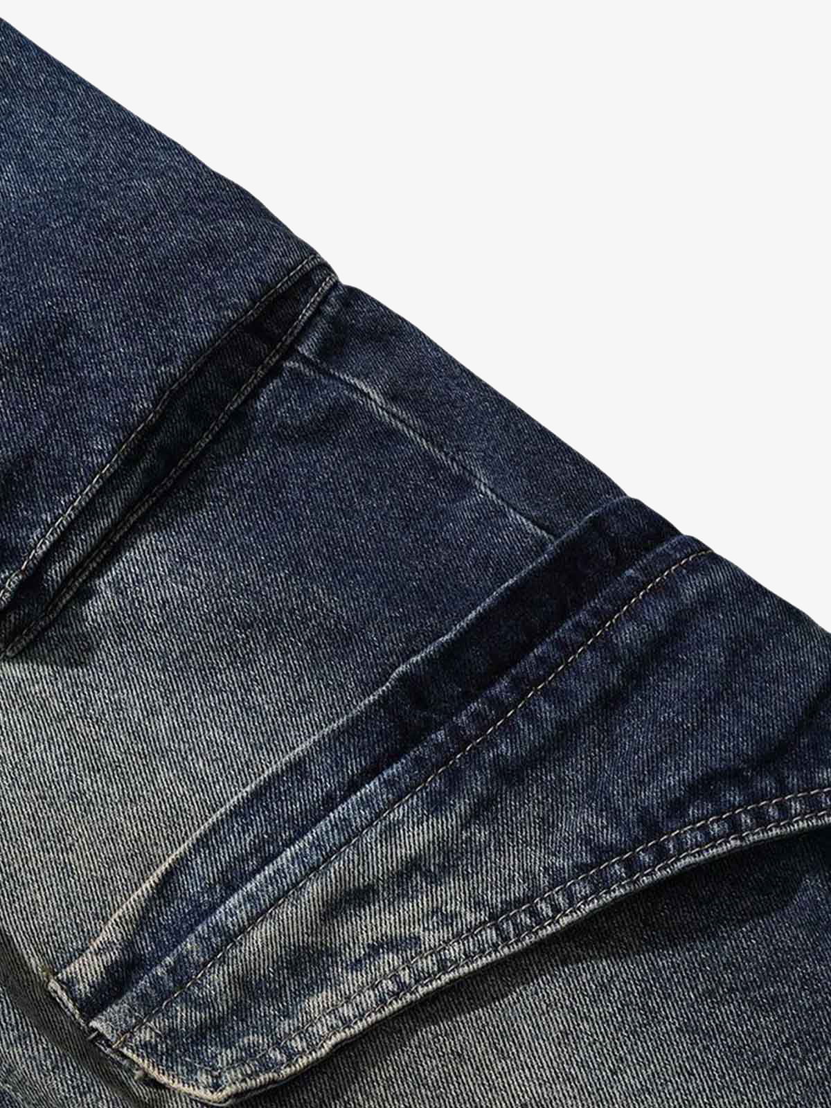 Heavy Washed Workwear Baggy Barrel Jeans - 2337 - Image 6