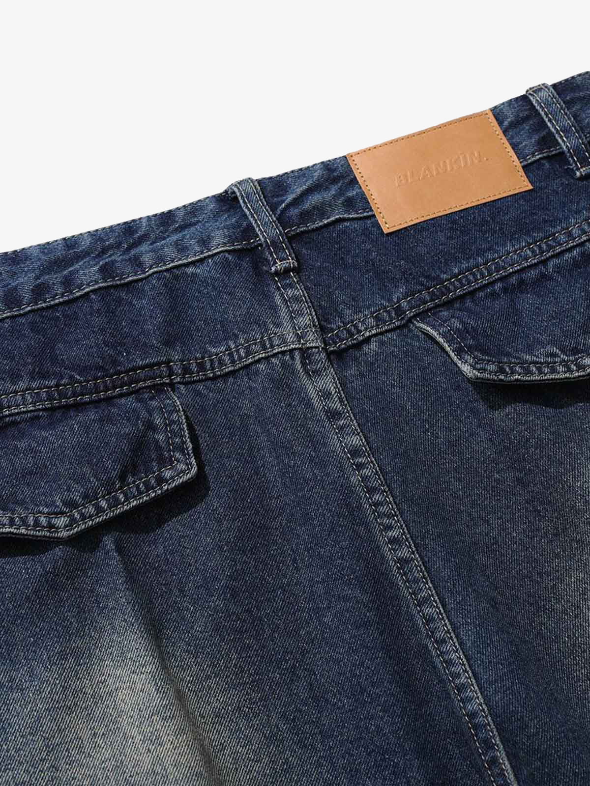 Heavy Washed Workwear Baggy Barrel Jeans - 2337 - Image 8