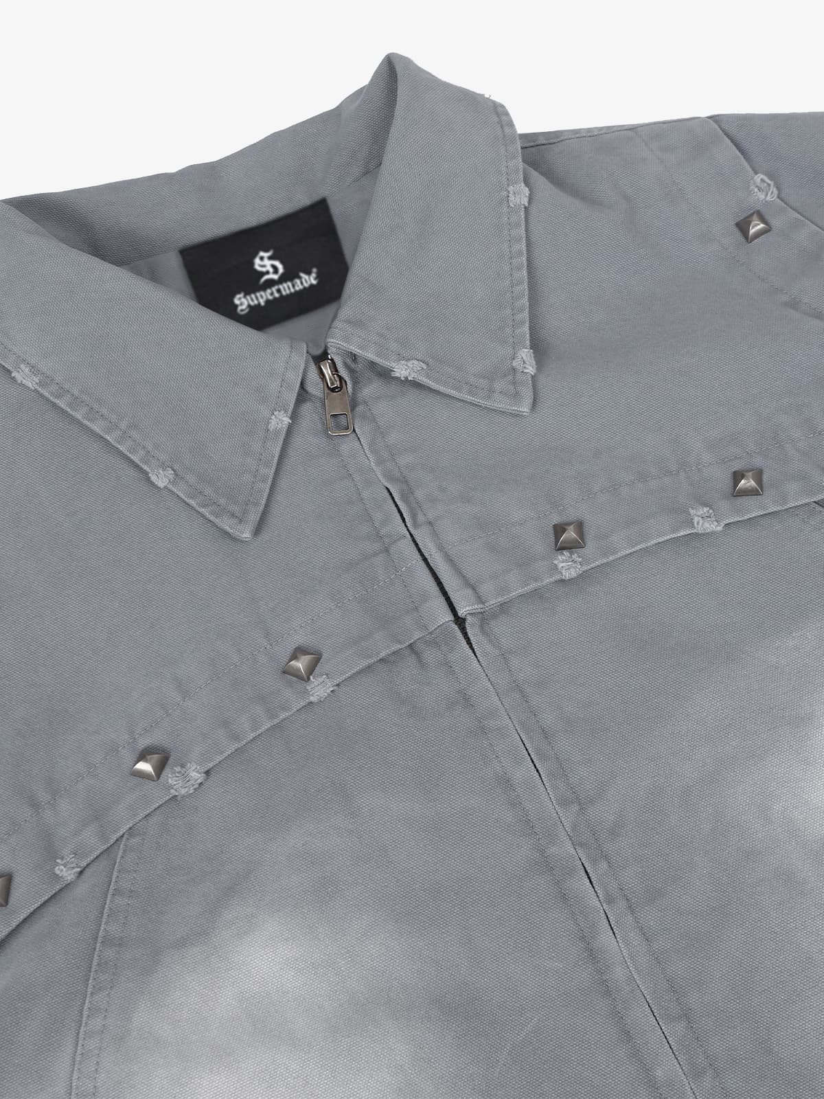 Thesupermade Street Punk Heavy-duty Studded Distressed Jacket - Image 5