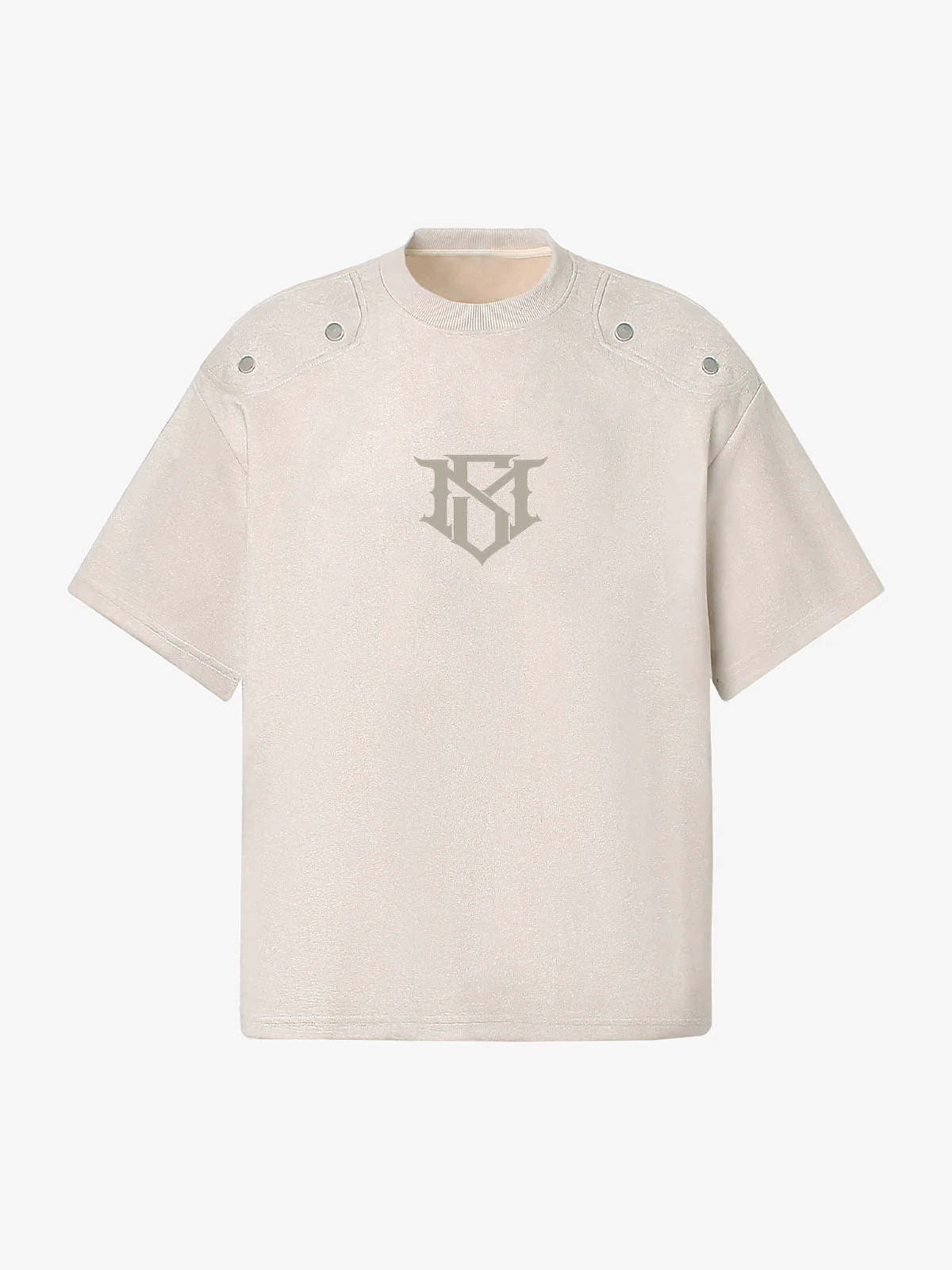 Metallic Print Suede Crew Neck T-Shirt - Image 2