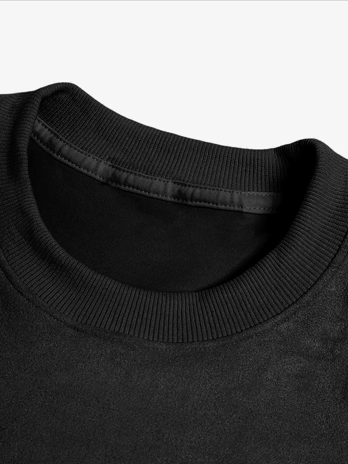 Metallic Print Suede Crew Neck T-Shirt - Image 9