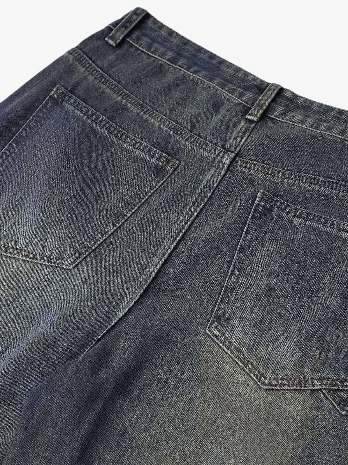 Washed Dirty-Dye Straight Jeans - 2352 - Image 12