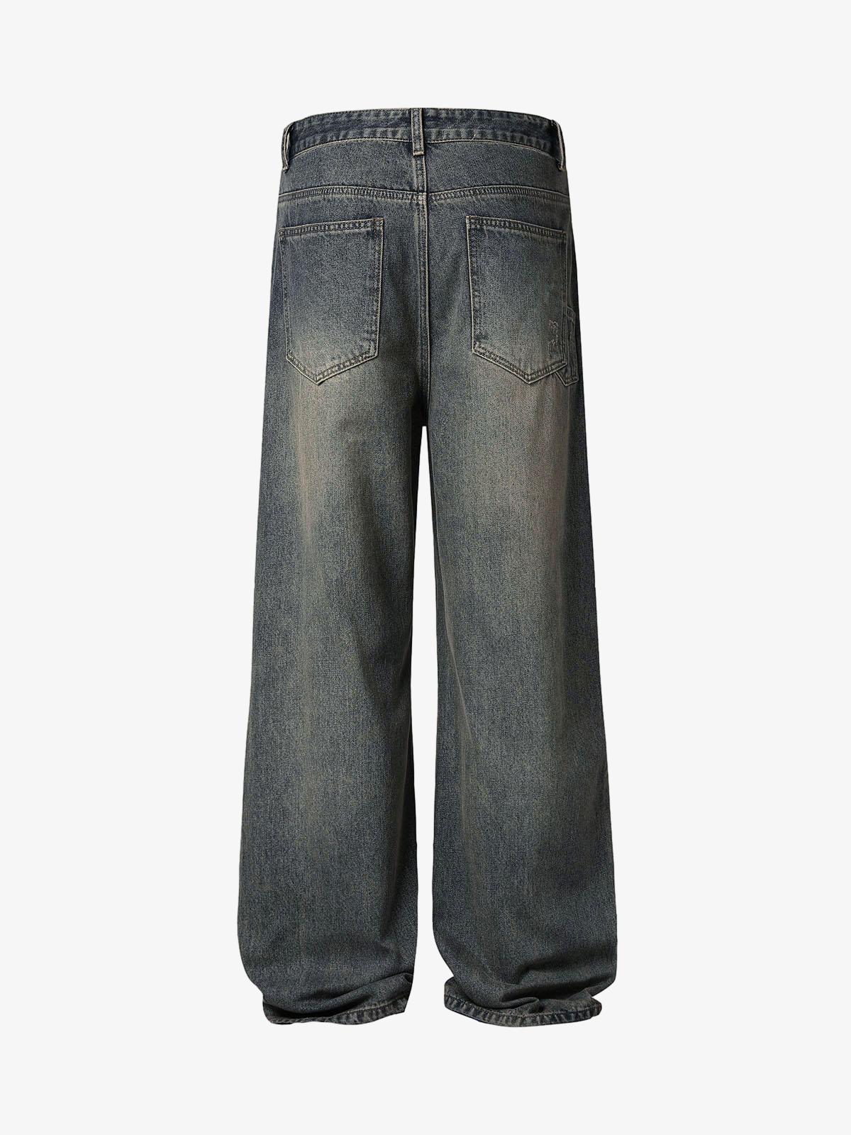 Washed Dirty-Dye Straight Jeans - 2352 - Image 6