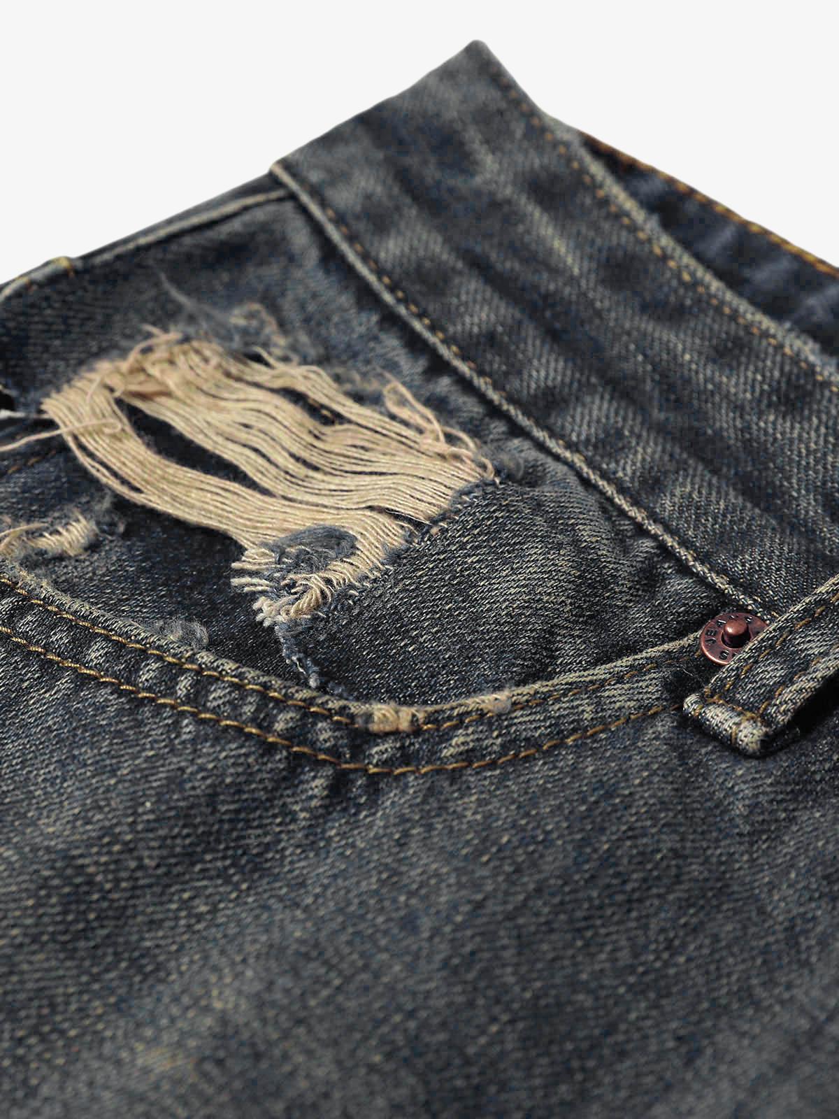 Washed Dirty-Dye Straight Jeans - 2352 - Image 8