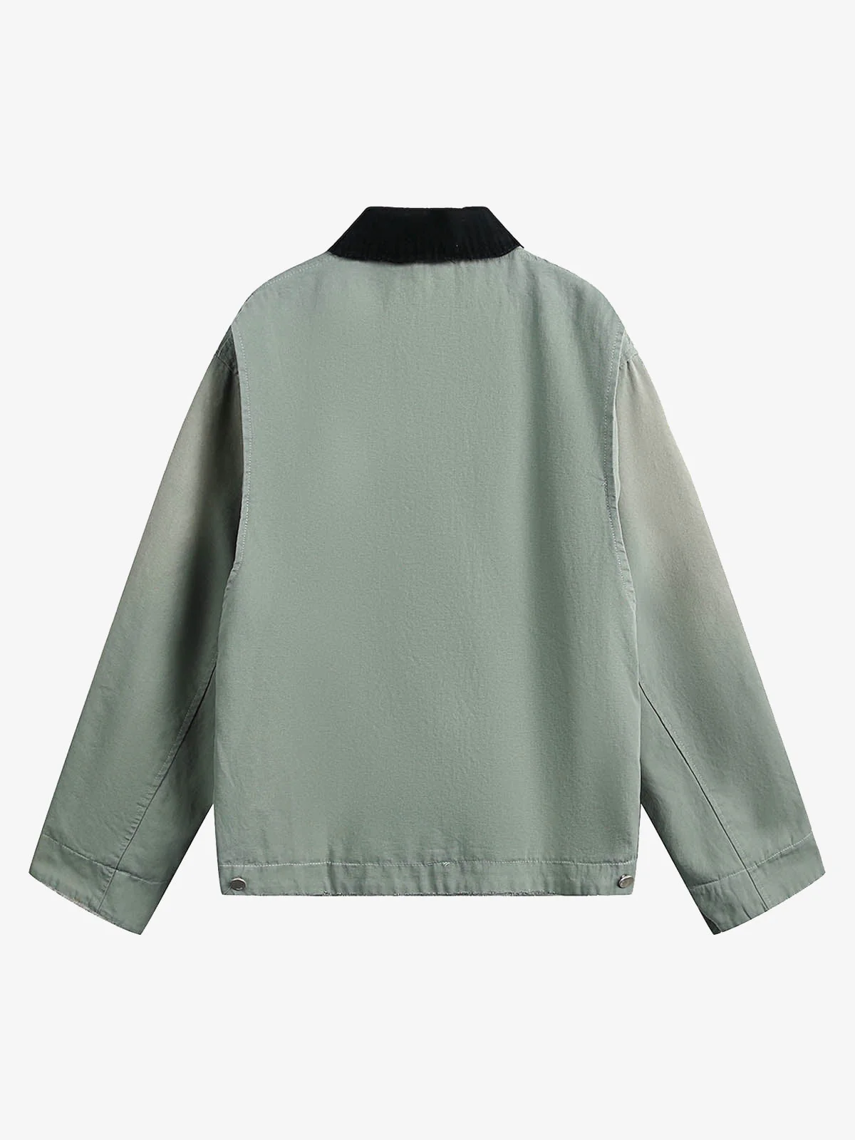 Washed Ripped Gradient Zip Up Work Jacket - Image 2