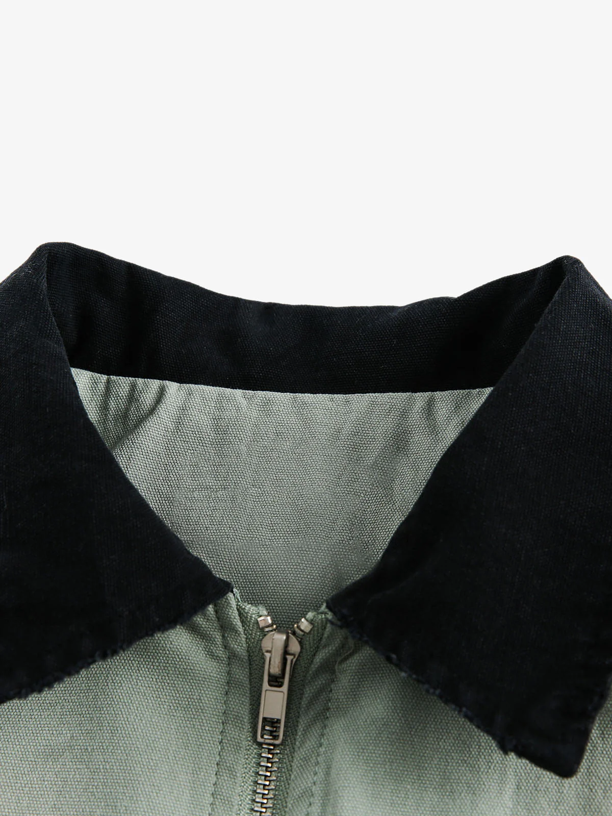 Washed Ripped Gradient Zip Up Work Jacket - Image 4