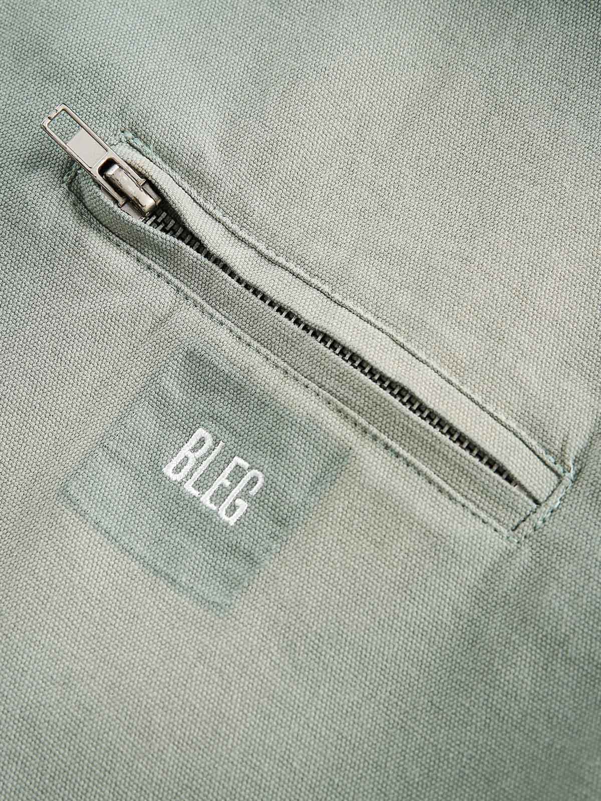 Washed Ripped Gradient Zip Up Work Jacket - Image 5