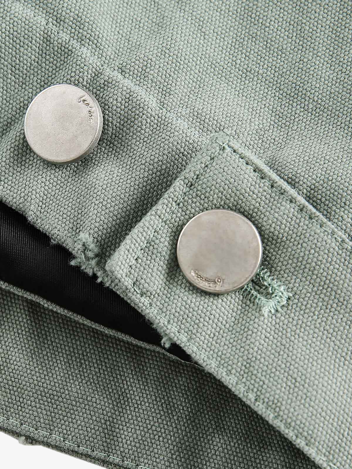 Washed Ripped Gradient Zip Up Work Jacket - Image 8