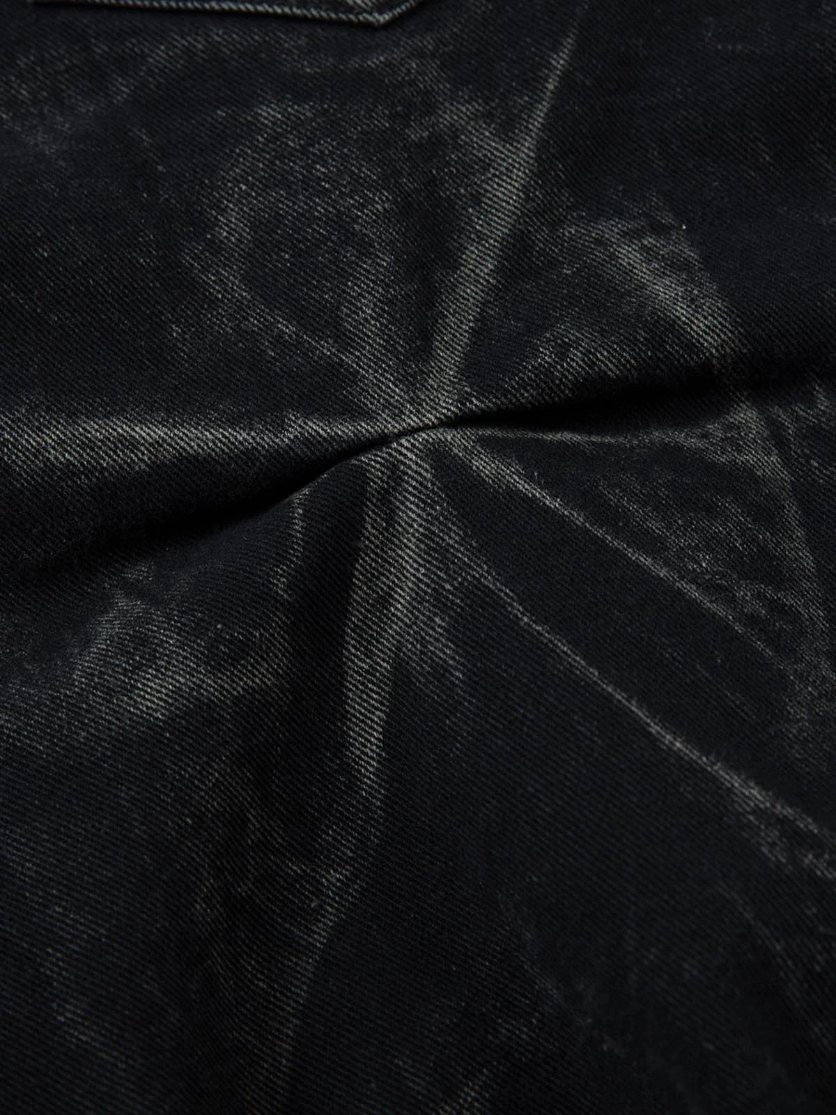 Denim Heavy Washed Distressed Pleated Baggy Jeans - 2282 - Image 12