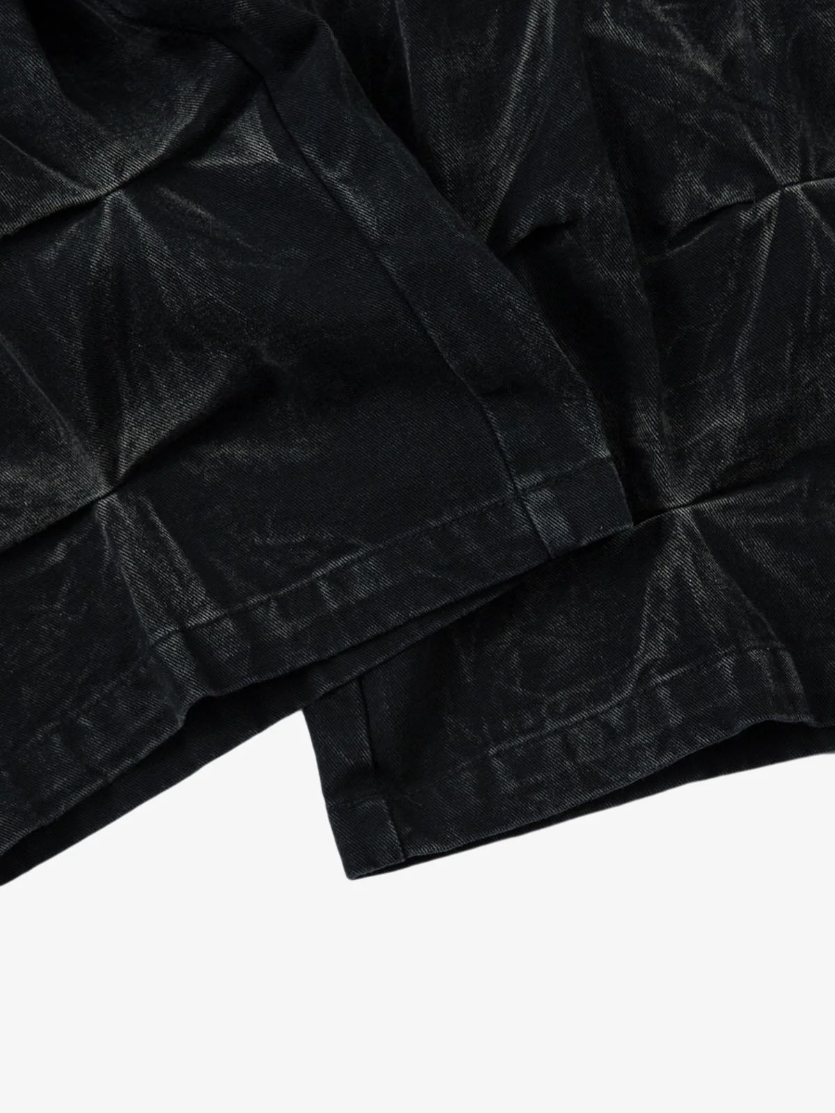 Denim Heavy Washed Distressed Pleated Baggy Jeans - 2282 - Image 13