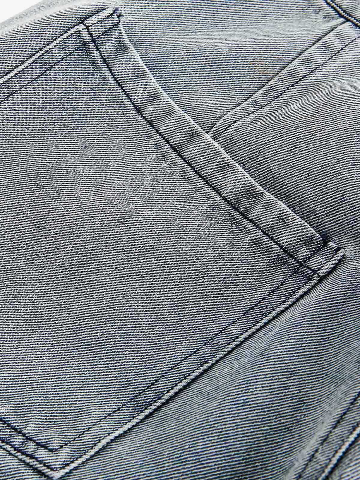 Ripped Lace Patchwork Straight Jeans - Image 7