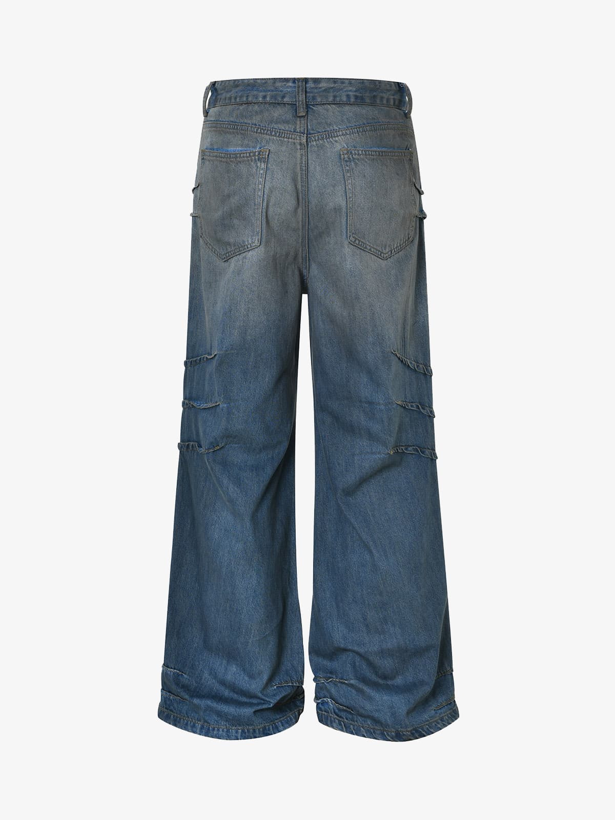 Washed Pleated Straight Jeans - 2263 - Image 7