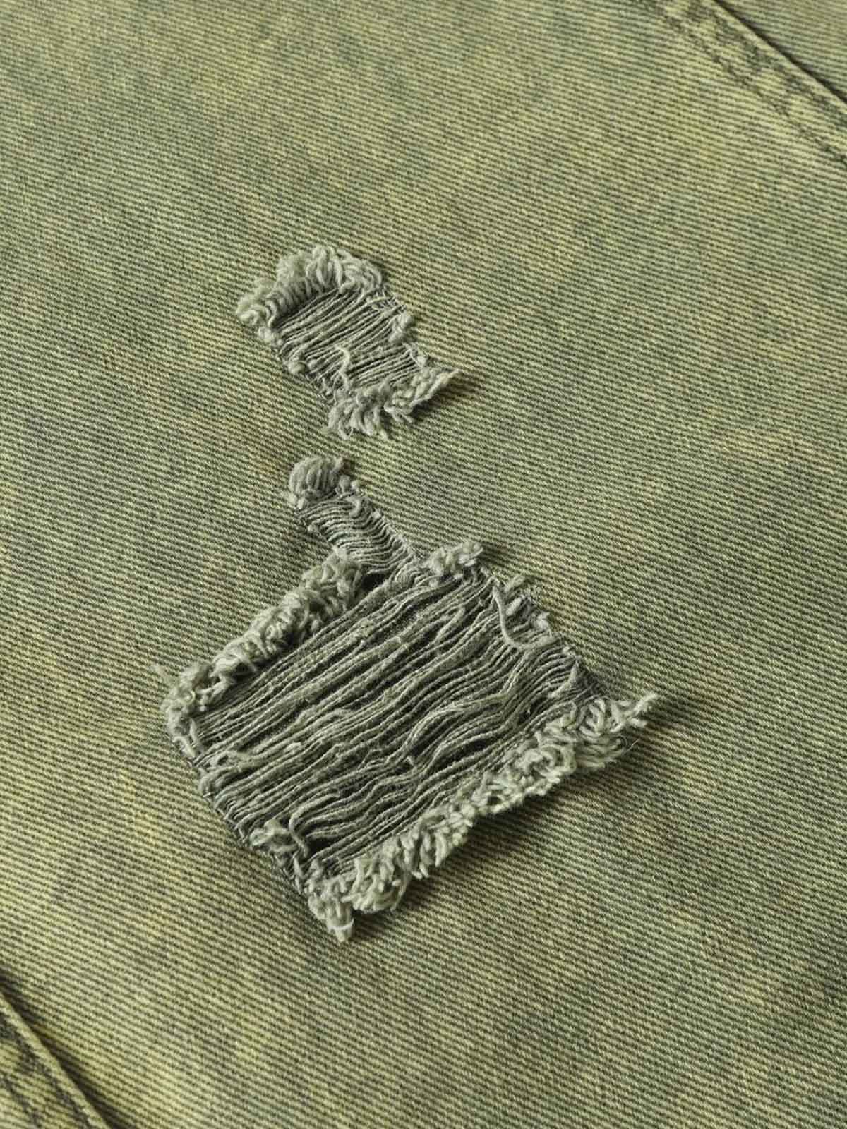 Washed Distressed Ripped Barrel Jeans - Image 10