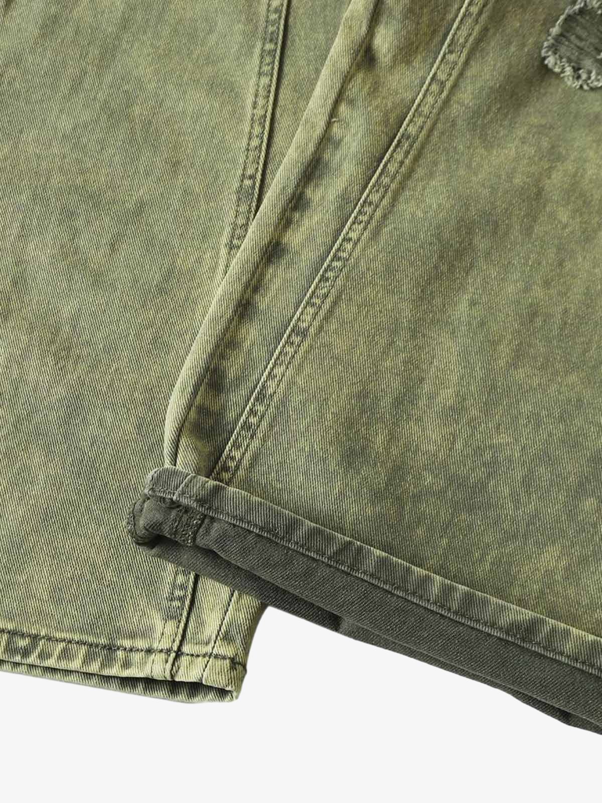Washed Distressed Ripped Barrel Jeans - Image 11