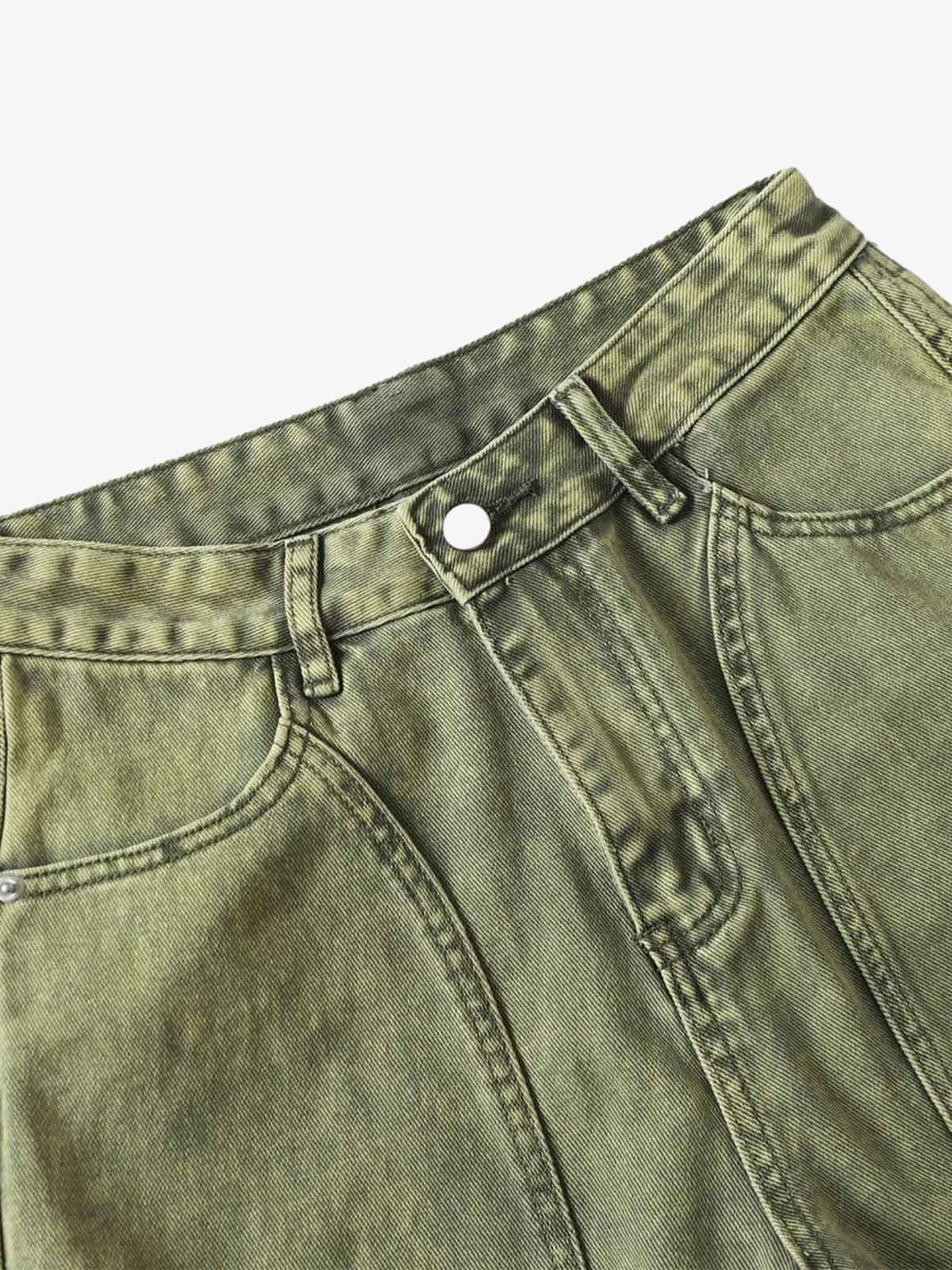 Washed Distressed Ripped Barrel Jeans - Image 8