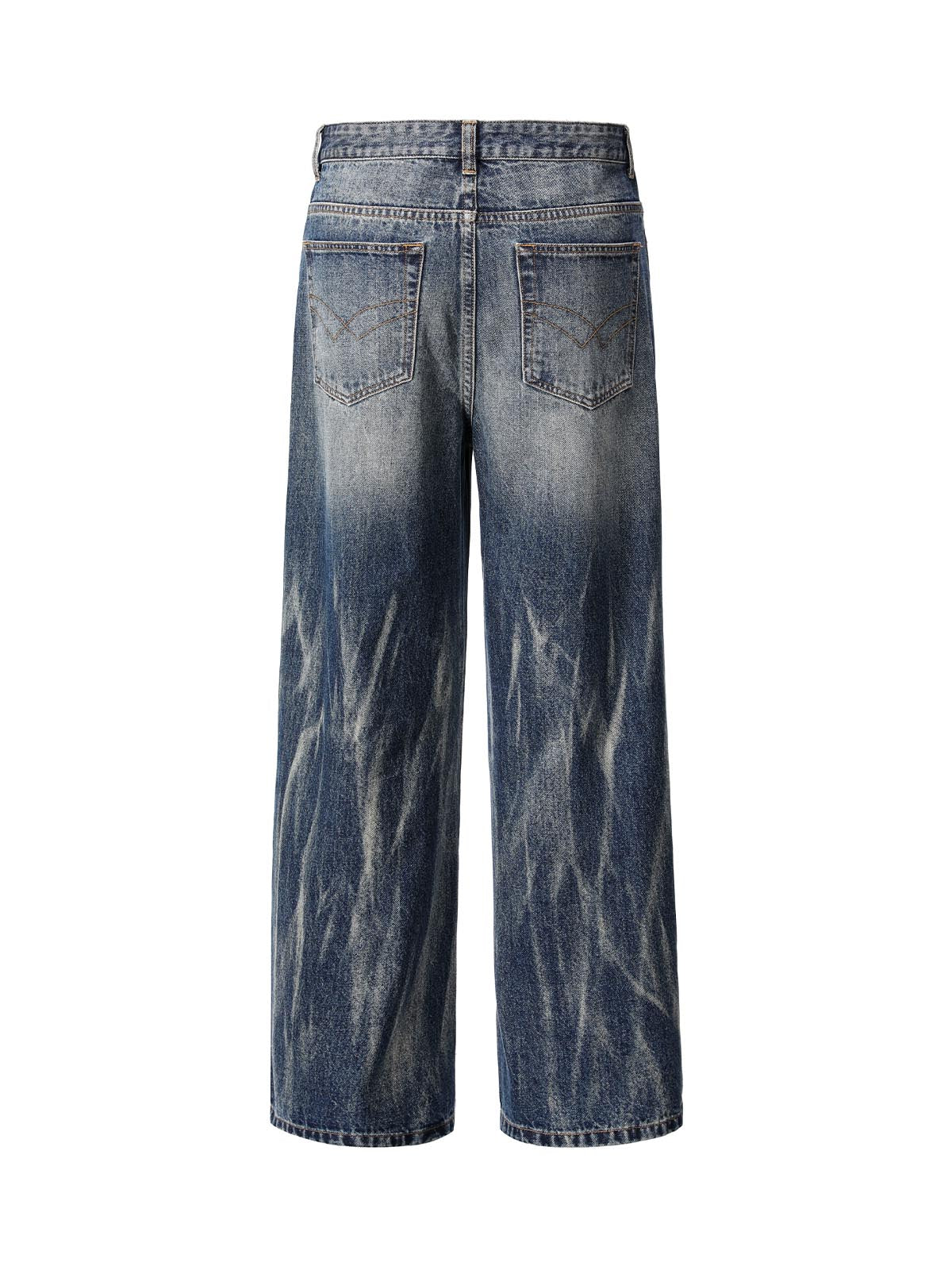 Tie Dyed Wrinkled Effect Straight Jeans - Image 2