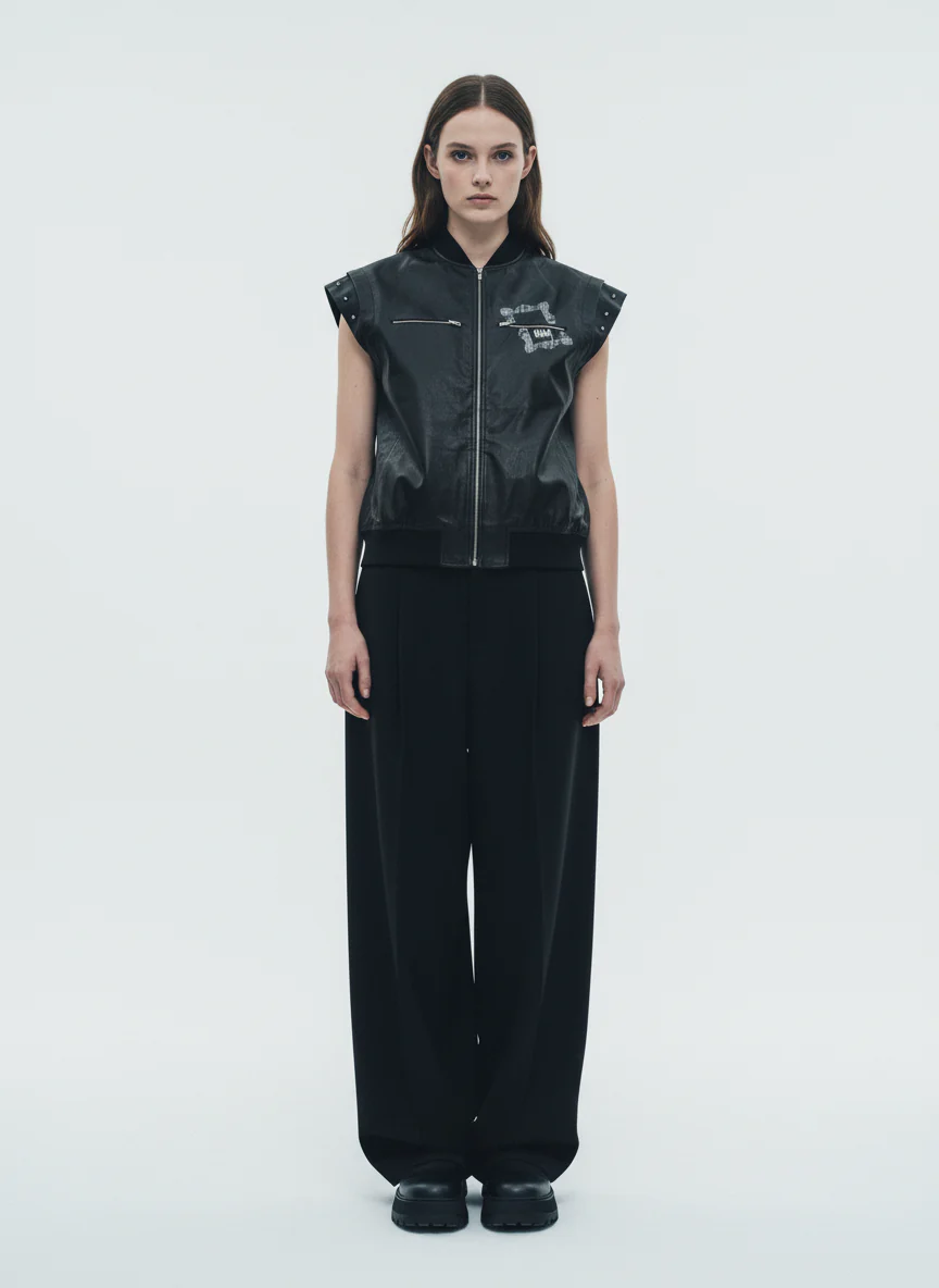 Thorn Destruction Frame Pattern Leather Vest - Image 3