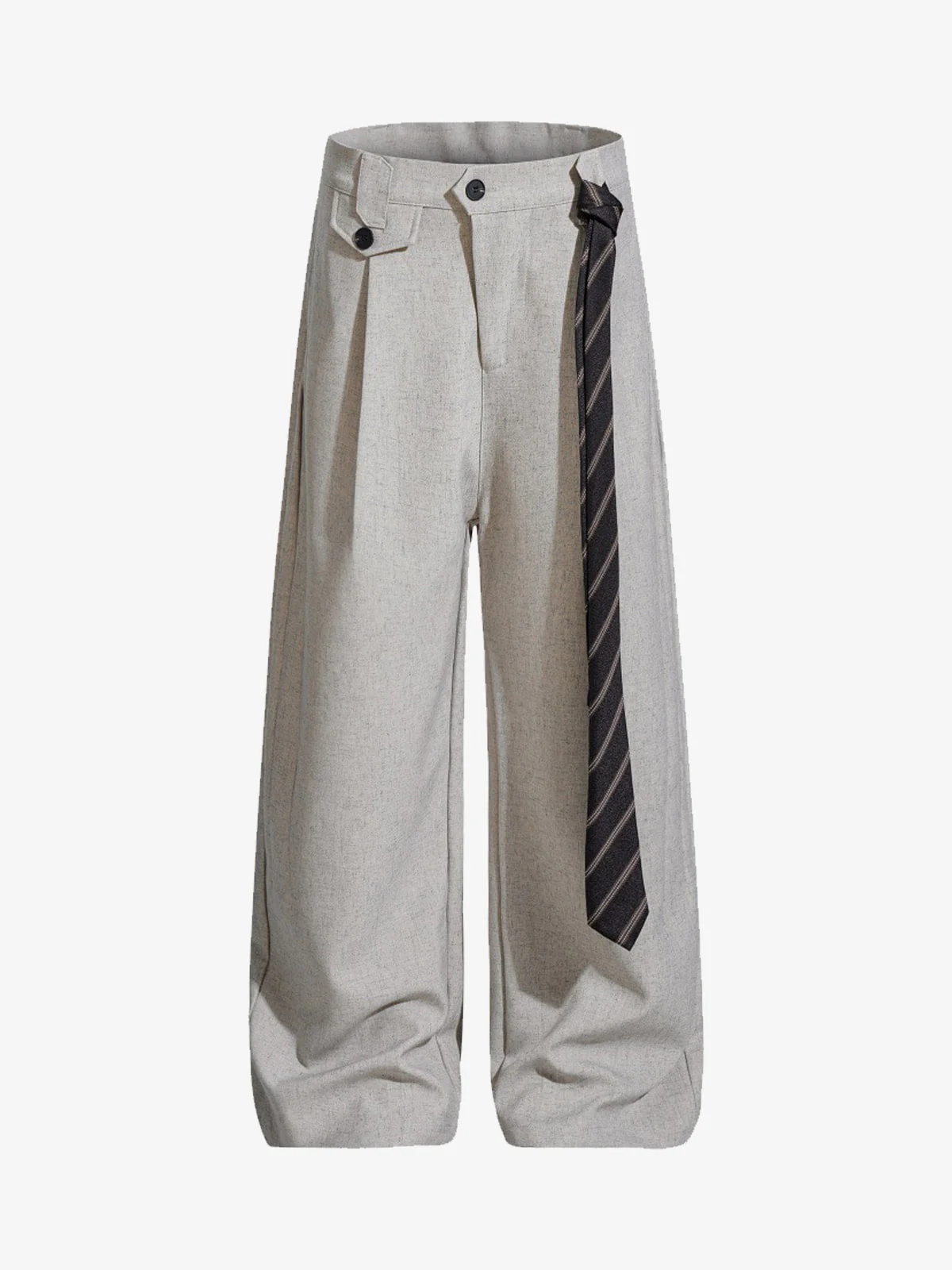 Tie Detail Relaxed Fit Draped Suit Pants - Image 6