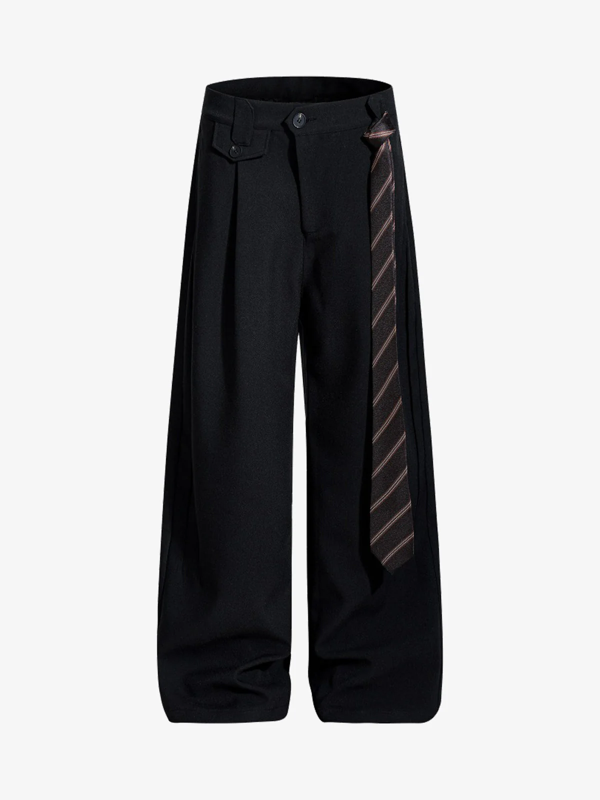 Tie Detail Relaxed Fit Draped Suit Pants - Image 7