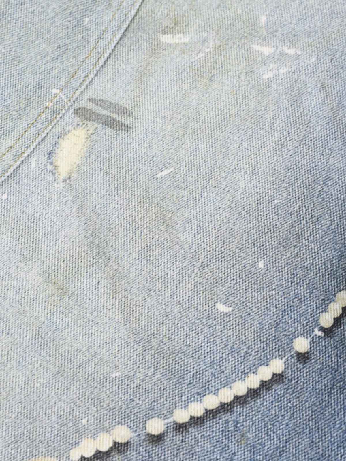 Tie Graphic Print Vintage Wash Wide Leg Denim Jeans - Image 6