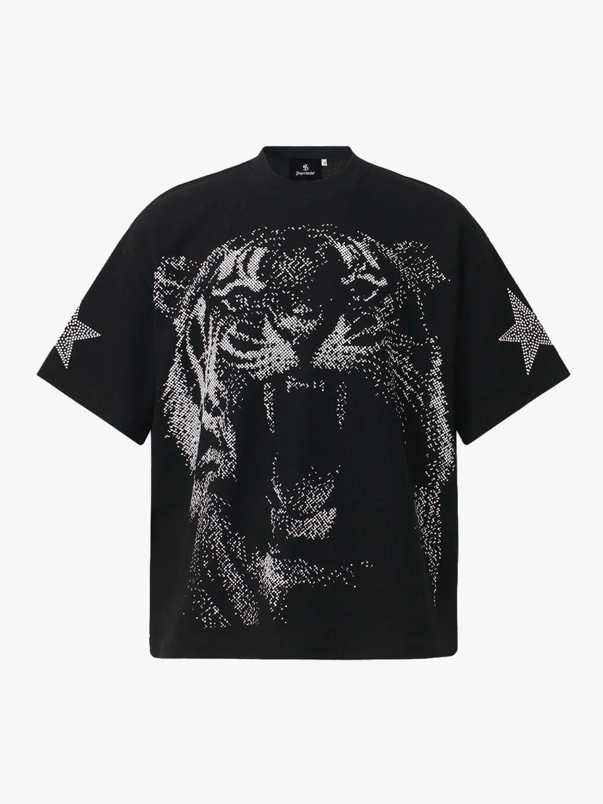 Tiger Graphic Star Sleeve T-Shirt