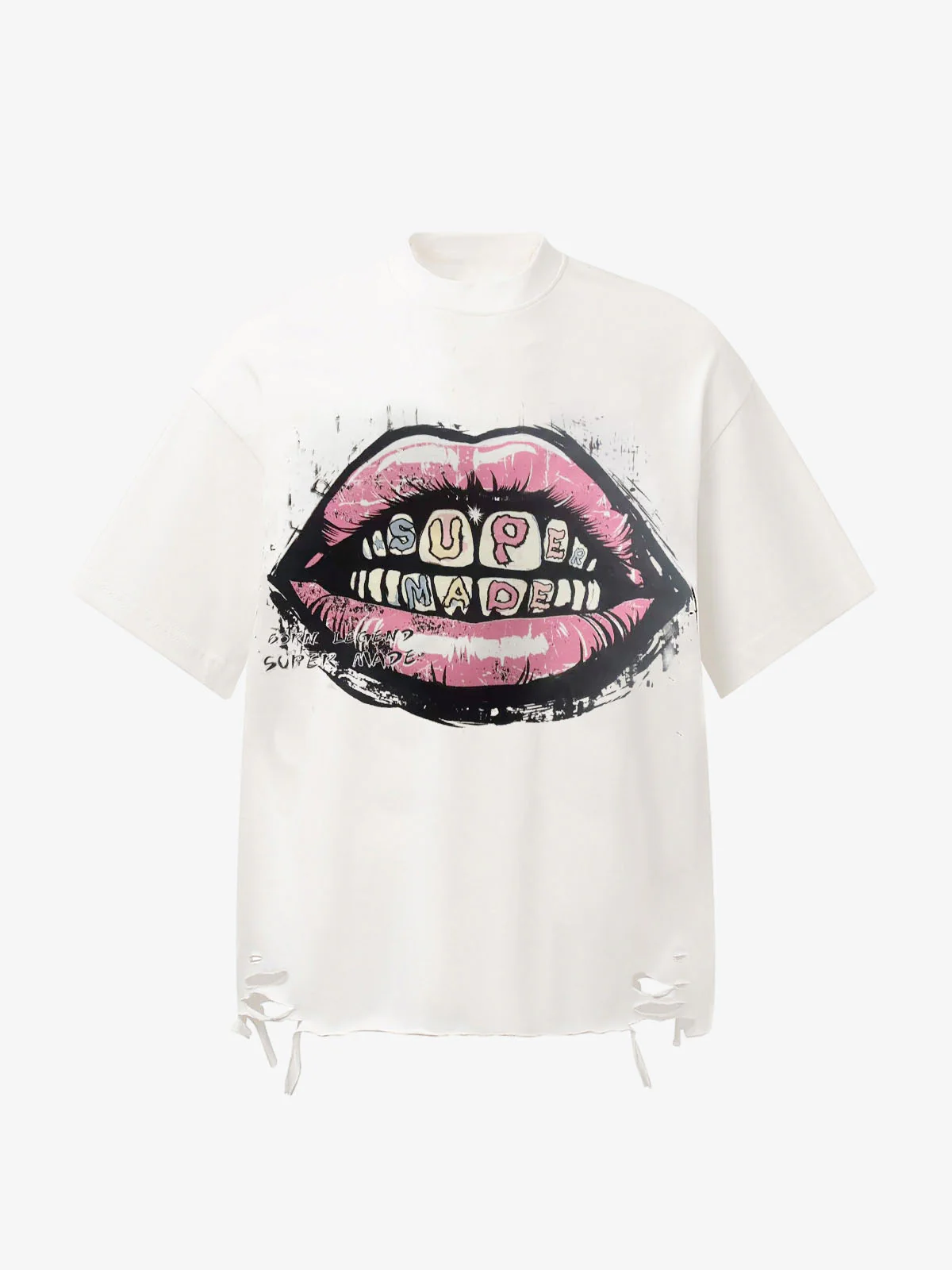 Retro Letter Lip Graphic T-Shirt - Image 6