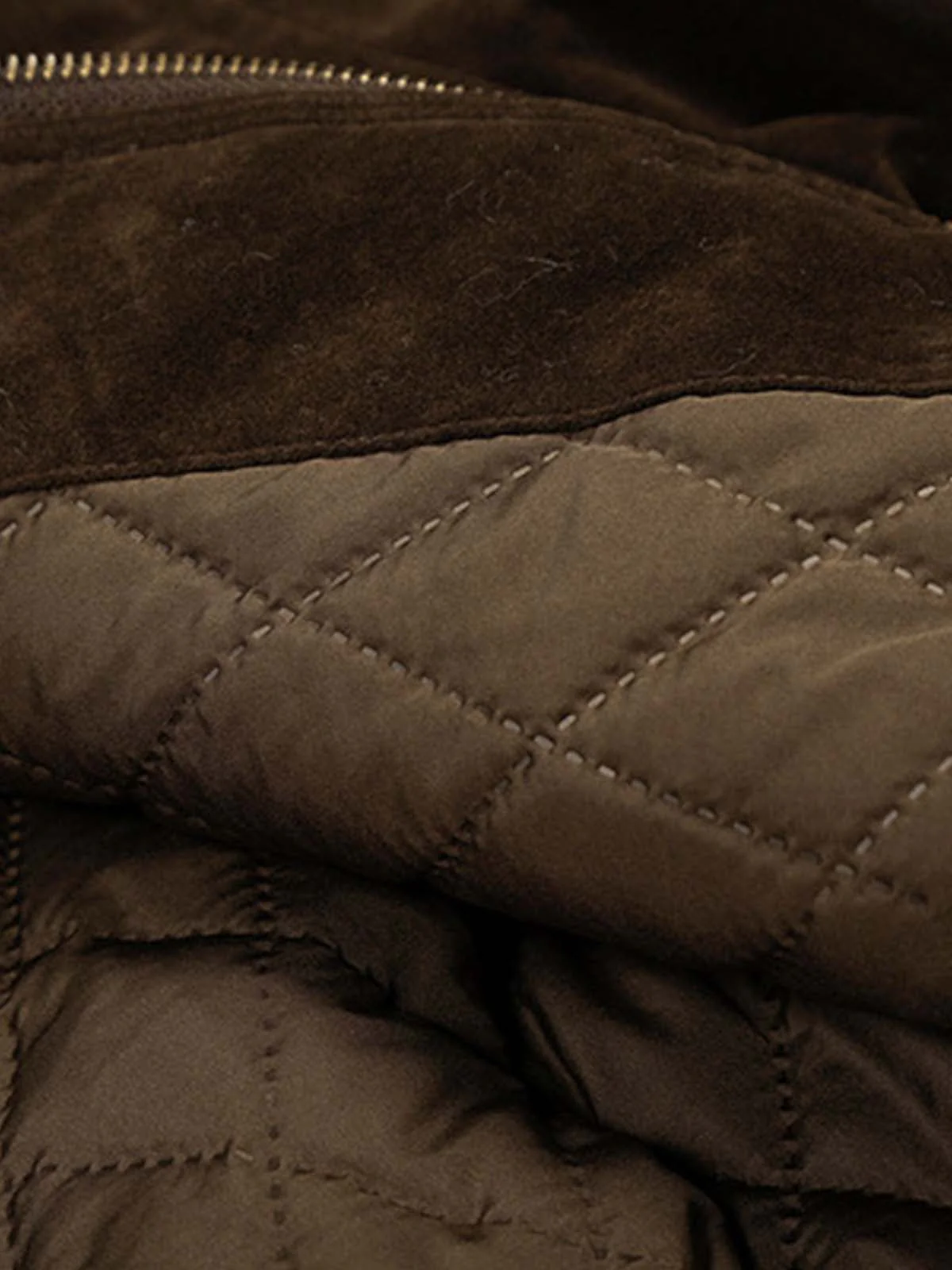Utility Faux Shearling Collar Suede Look Zip Up Jacket - Image 13