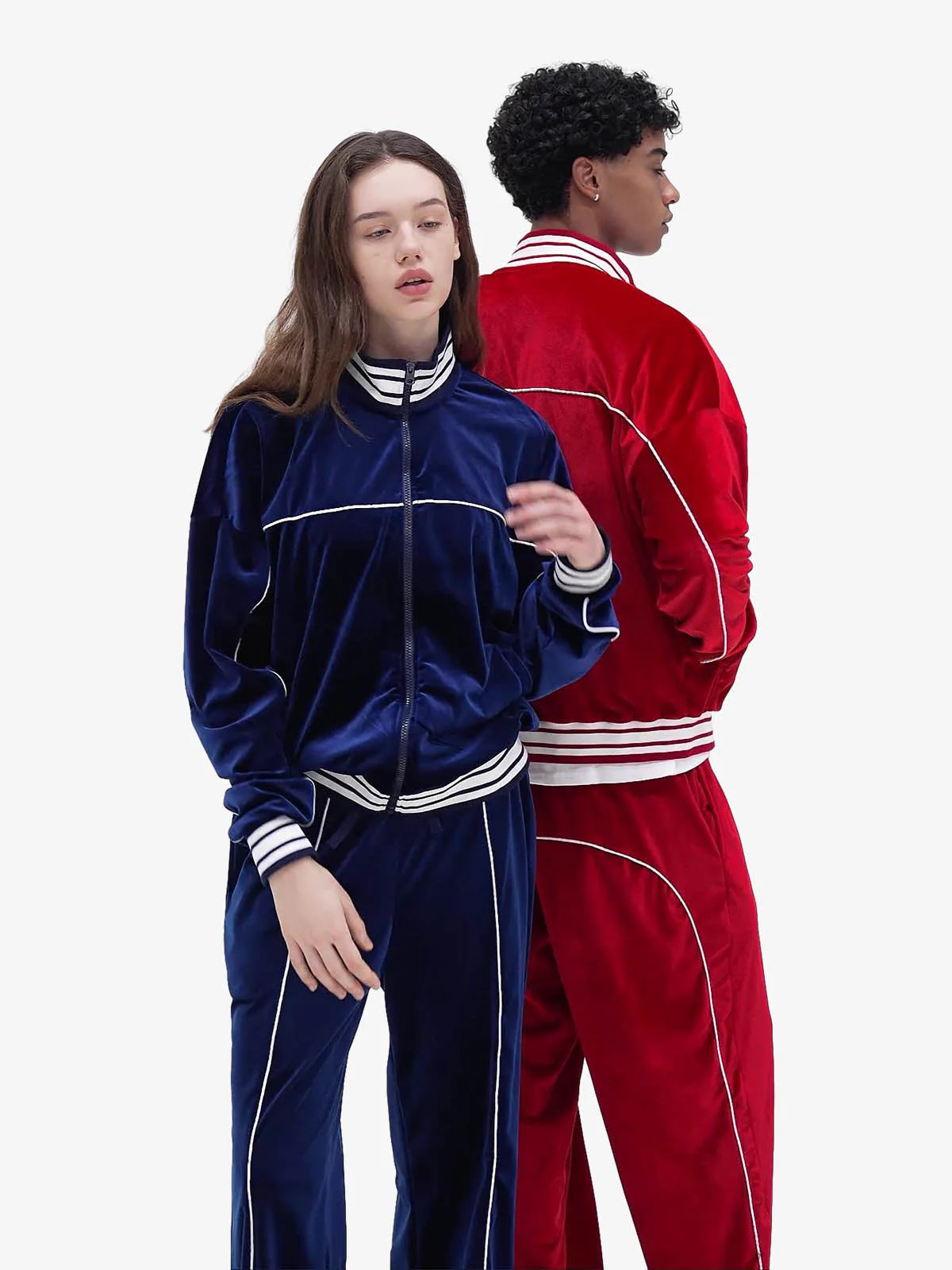 Velour Side Stripe Wide Leg Track Pants - Image 4