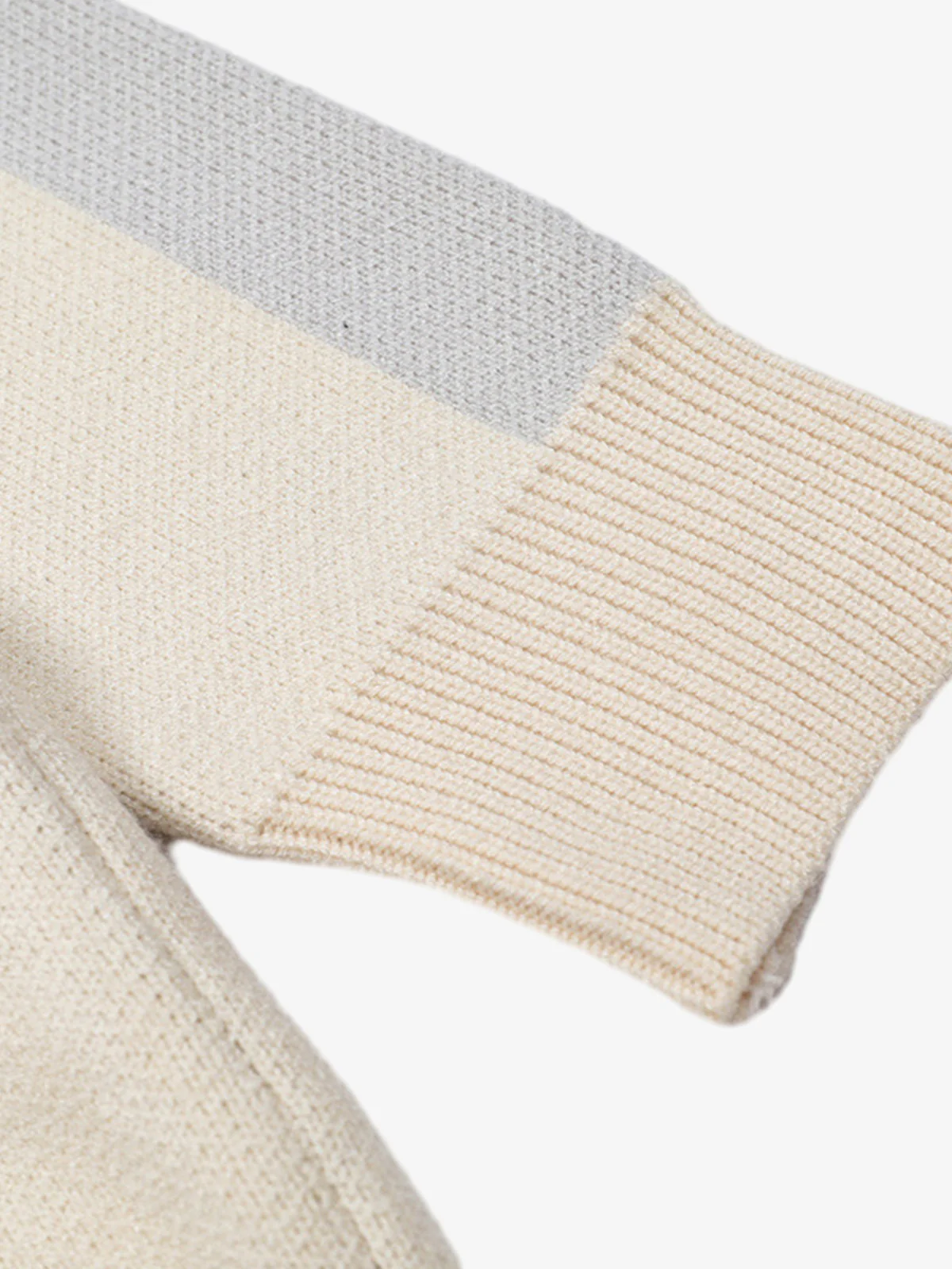 Vertical Striped Colorblock Lapel Sweater - Image 11