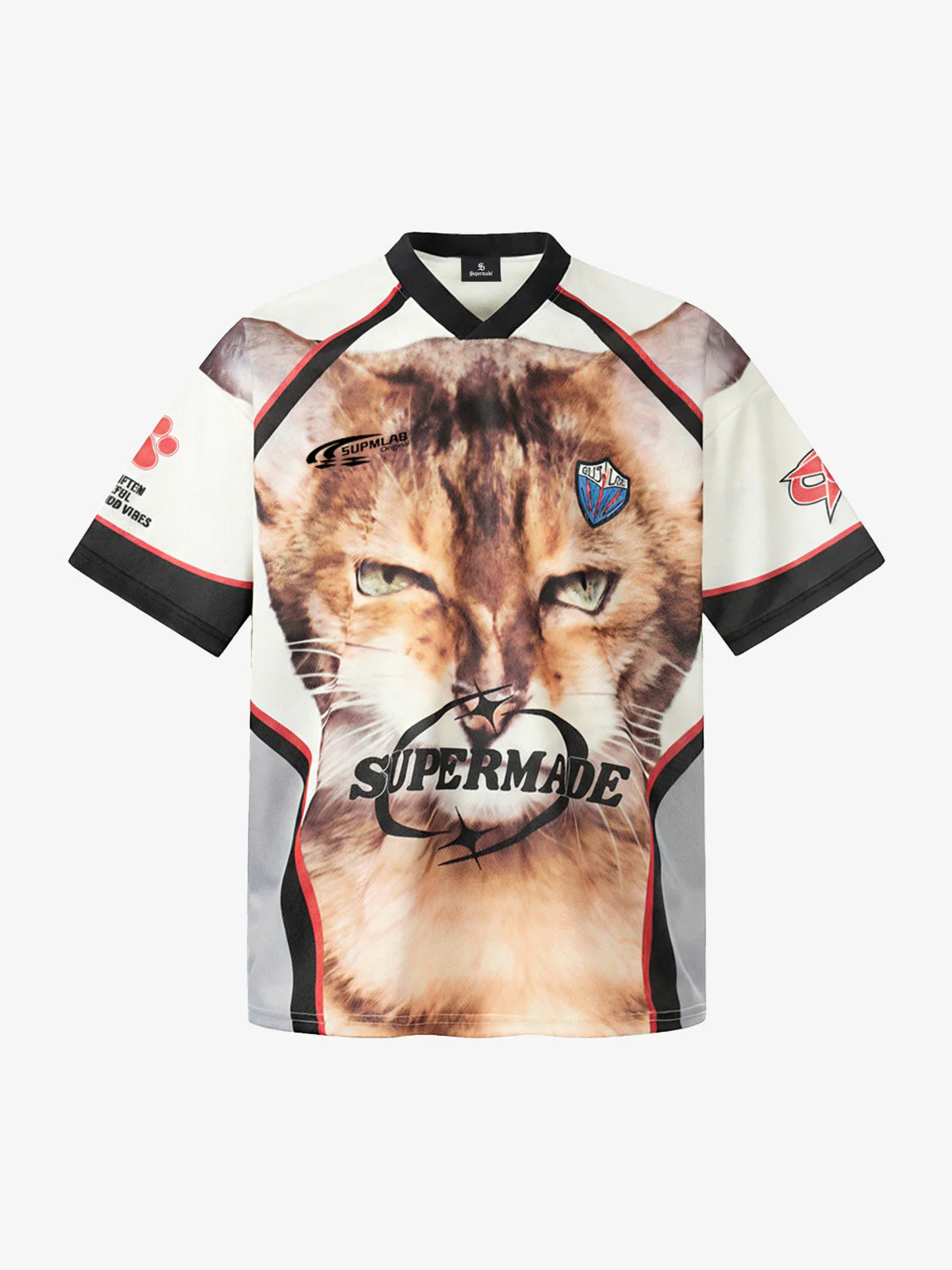 Vintage Big Cat Graphic Racing Jersey T-Shirt - Image 2