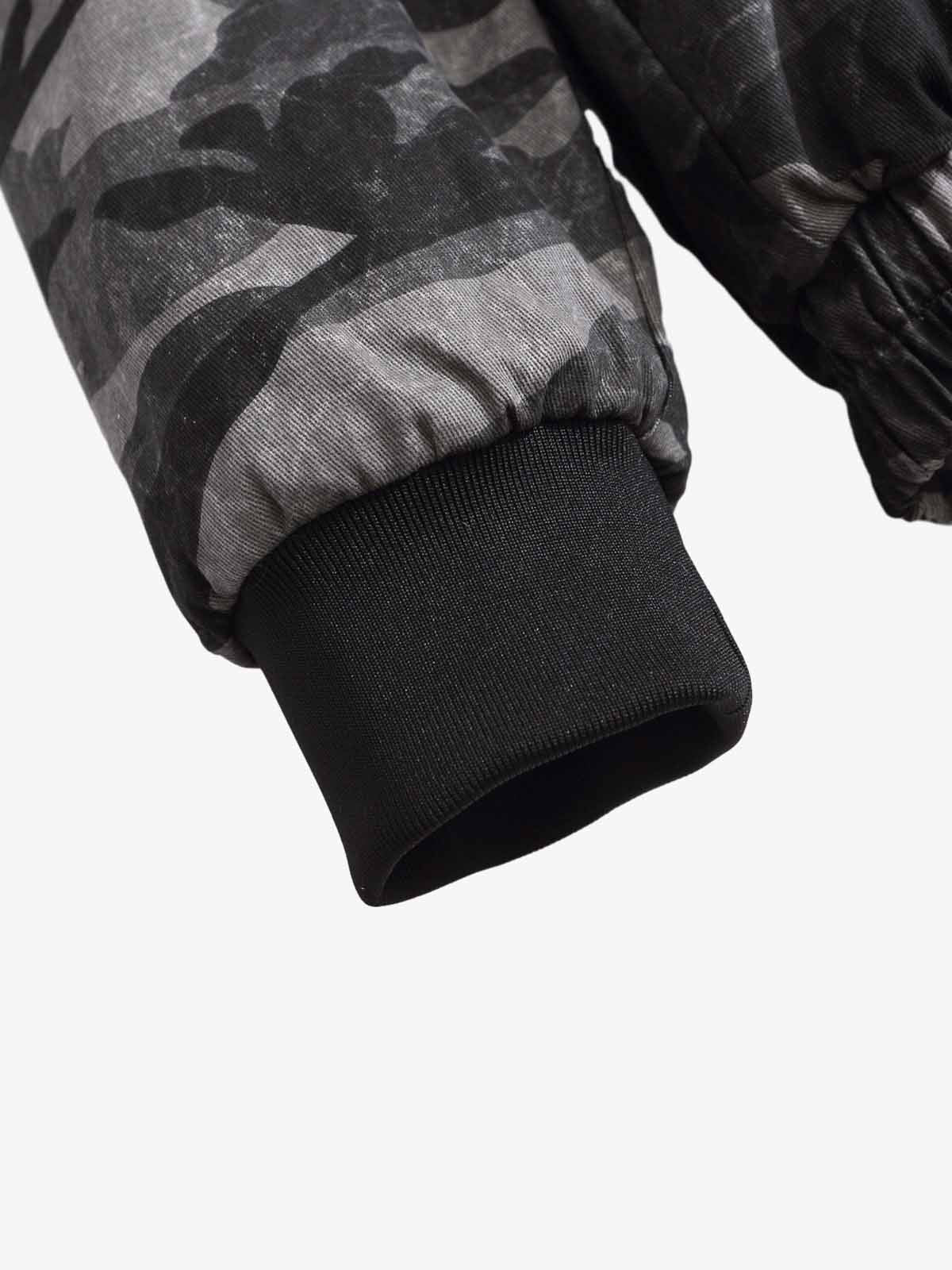 Vintage Camo Faux Fur Hood Padded Bomber Jacket - Image 13
