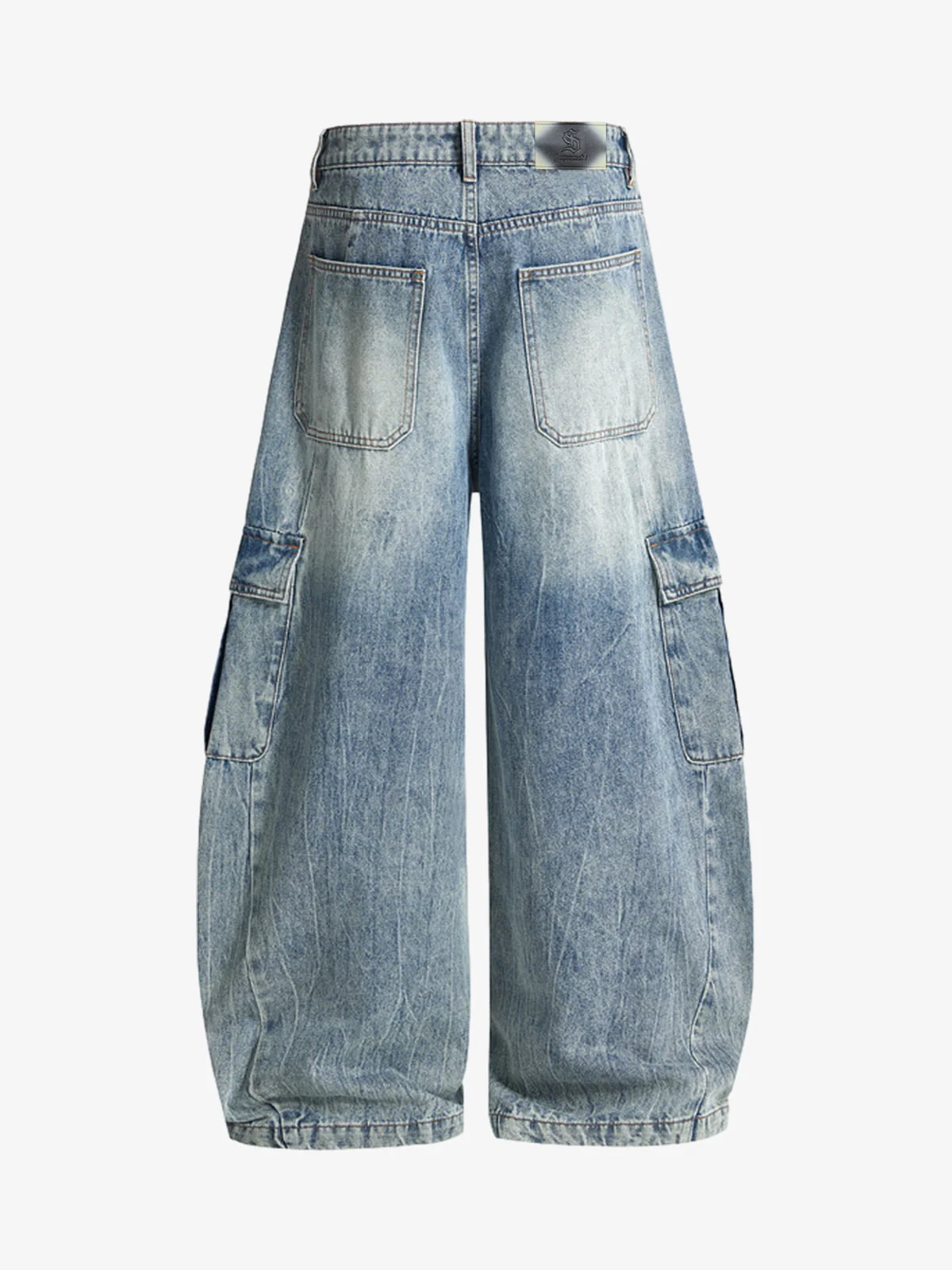 Vintage Cargo Pocket Washed Barrel Jeans - Image 2