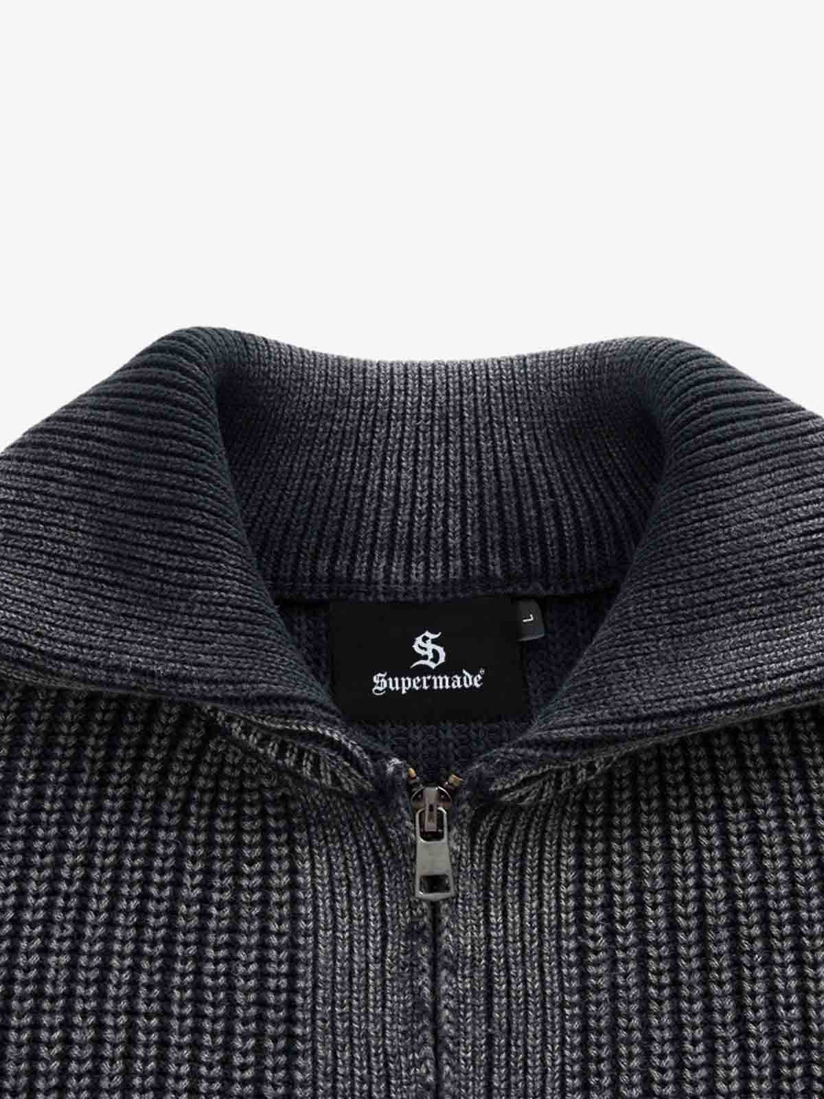 Vintage Chunky Zip Up Knit Jacket - Image 4