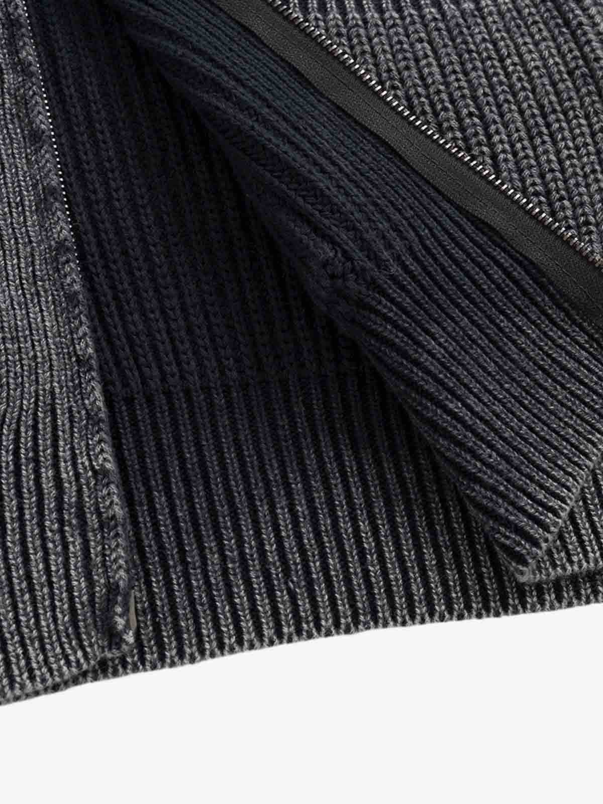 Vintage Chunky Zip Up Knit Jacket - Image 5