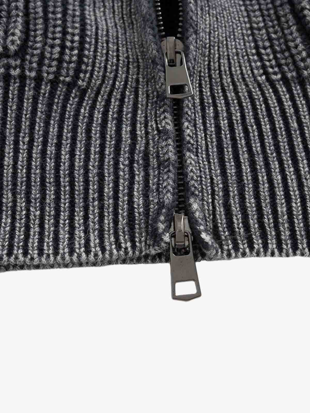 Vintage Chunky Zip Up Knit Jacket - Image 7
